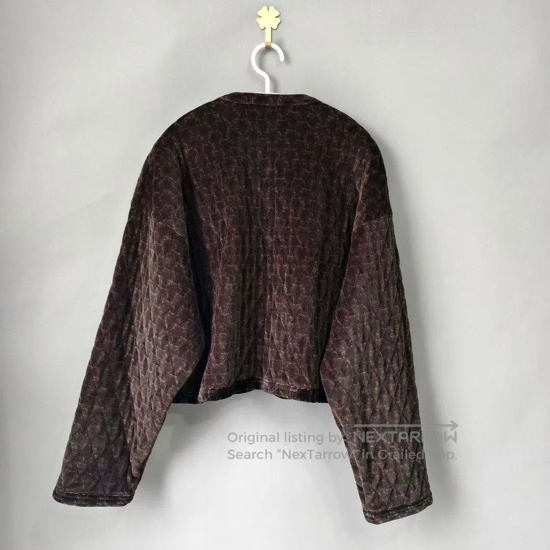 Celine Celine Brown Velvet Cropped Gold Button Jacket. Size XS / US 0-2 / IT 36-38 - 2 Thumbnail