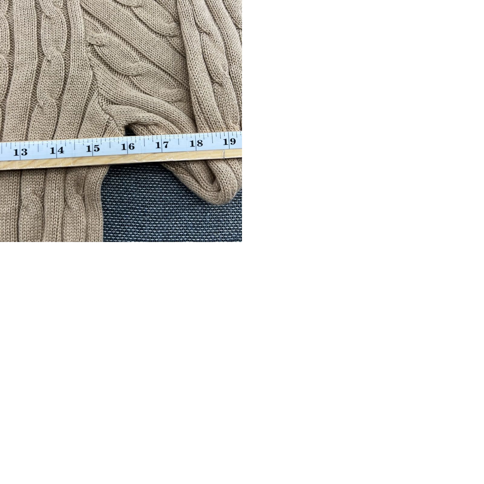 Polo Ralph Lauren Polo Ralph Lauren Womens Sweater Small Beige Cable Knit Jumper Crewneck Size S / US 4 / IT 40 - 9 Thumbnail