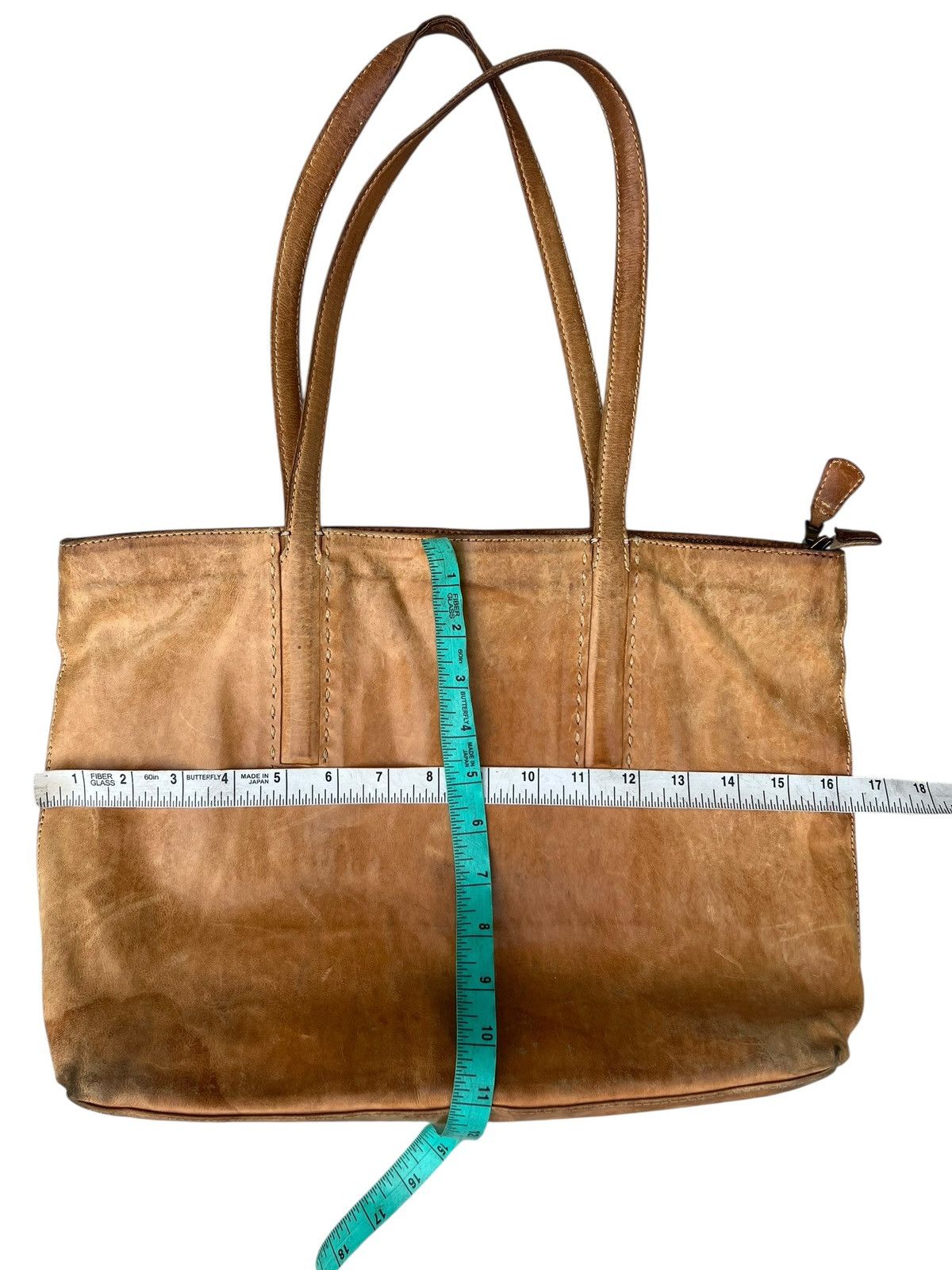 Leather Distressed Patina Leather Tote Bag Genten Japan Size ONE SIZE - 25 Thumbnail