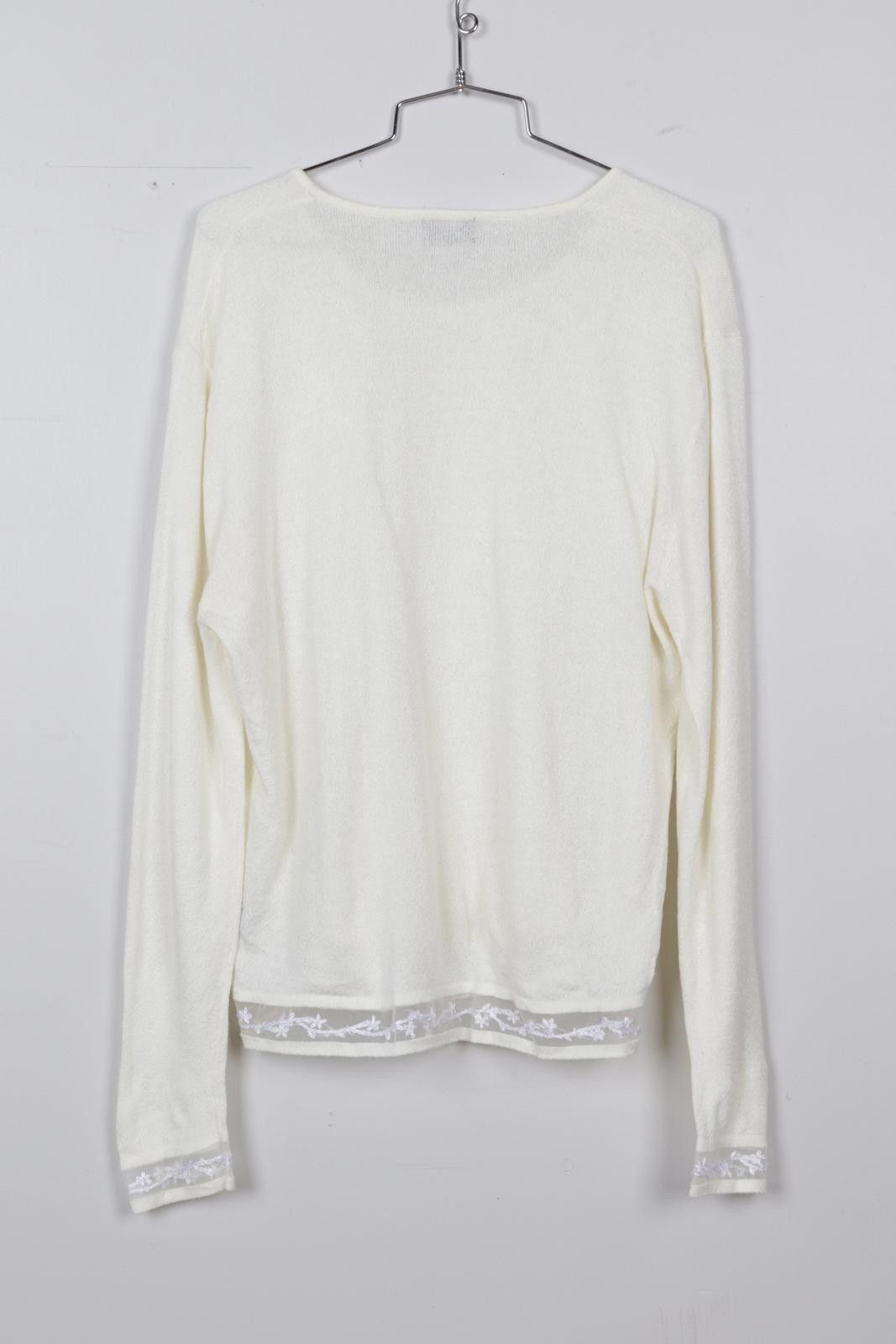 Vintage 00's Mat Sheer Embroidered Long Sleeve T-Shirt Size XS / US 0-2 / IT 36-38 - 2 Thumbnail