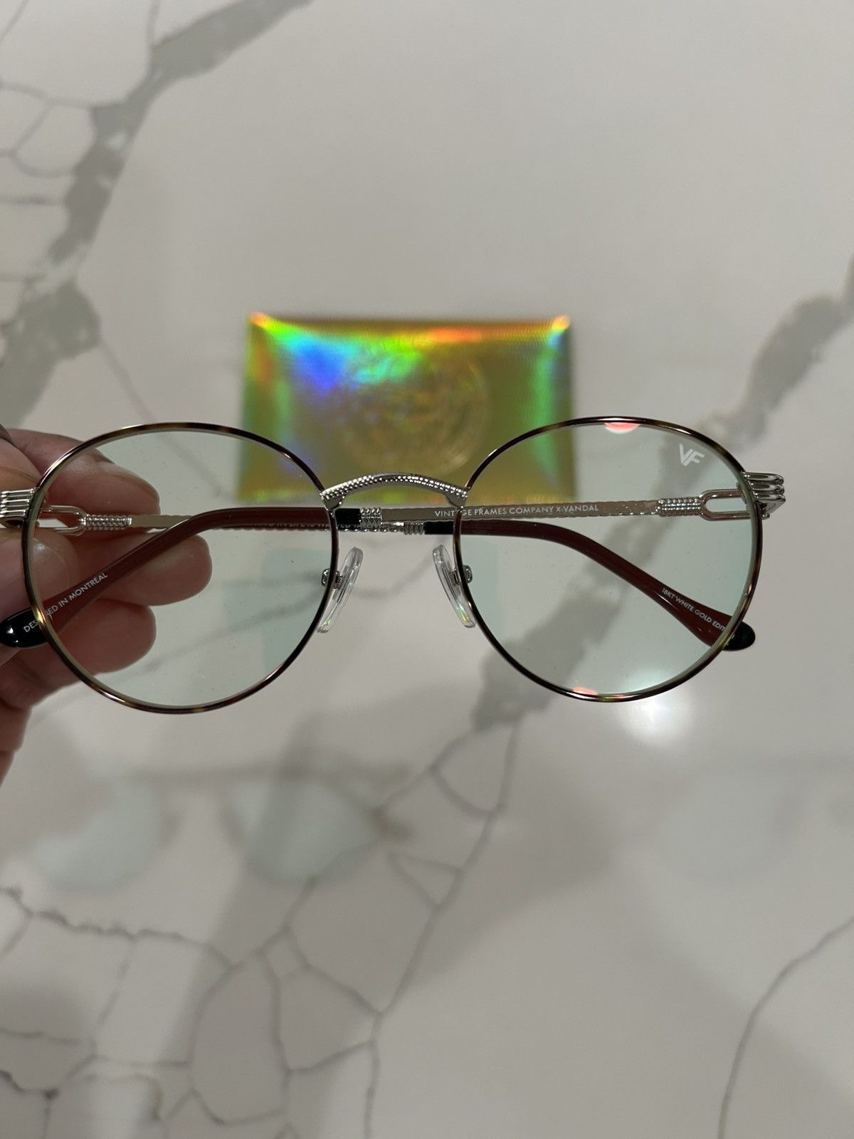 Vintage Frames Company UPSCALE VANDAL X VINTAGE FRAMES YELLOW GOLD & WHITE GOLD SET Size ONE SIZE - 3 Thumbnail