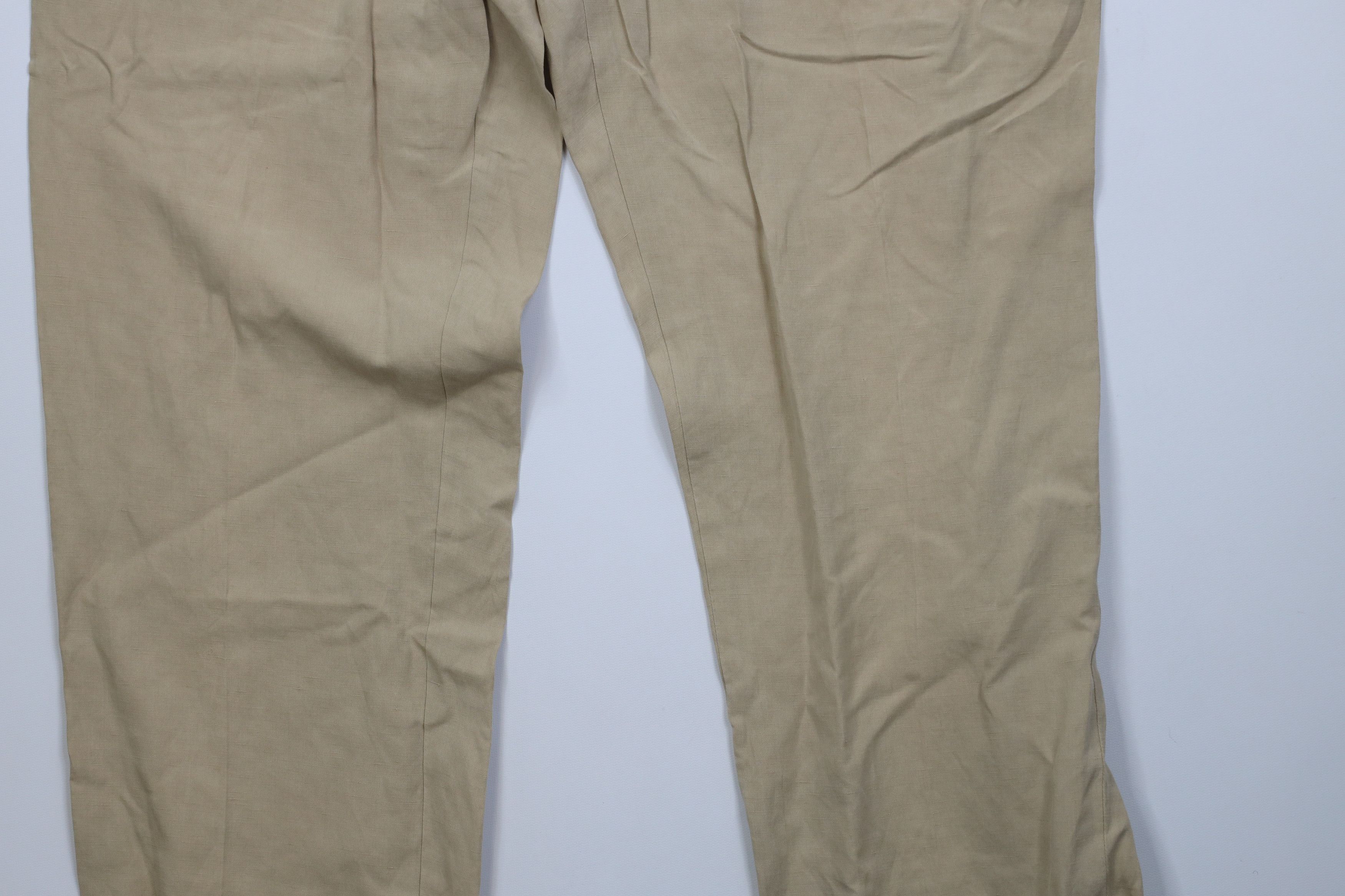 Ralph Lauren Vintage 90s Ralph Lauren Linen Wide Leg Chino Pants Beige Size US 36 / EU 52 - 4 Thumbnail