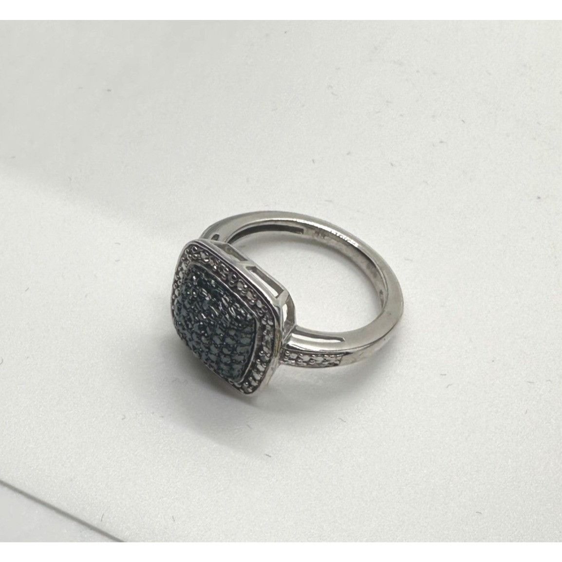 Other Genuine Cushion Cut Blue Diamond Ring Size 7 - Pretty with N Size ONE SIZE - 7 Thumbnail
