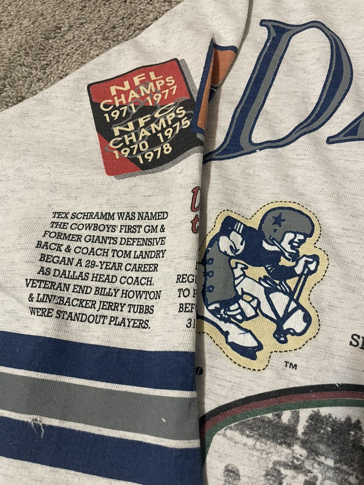 NFL Vintage 90s Dallas Cowboys All Over Print T Shirt Size Large Size US L / EU 52-54 / 3 - 12 Thumbnail