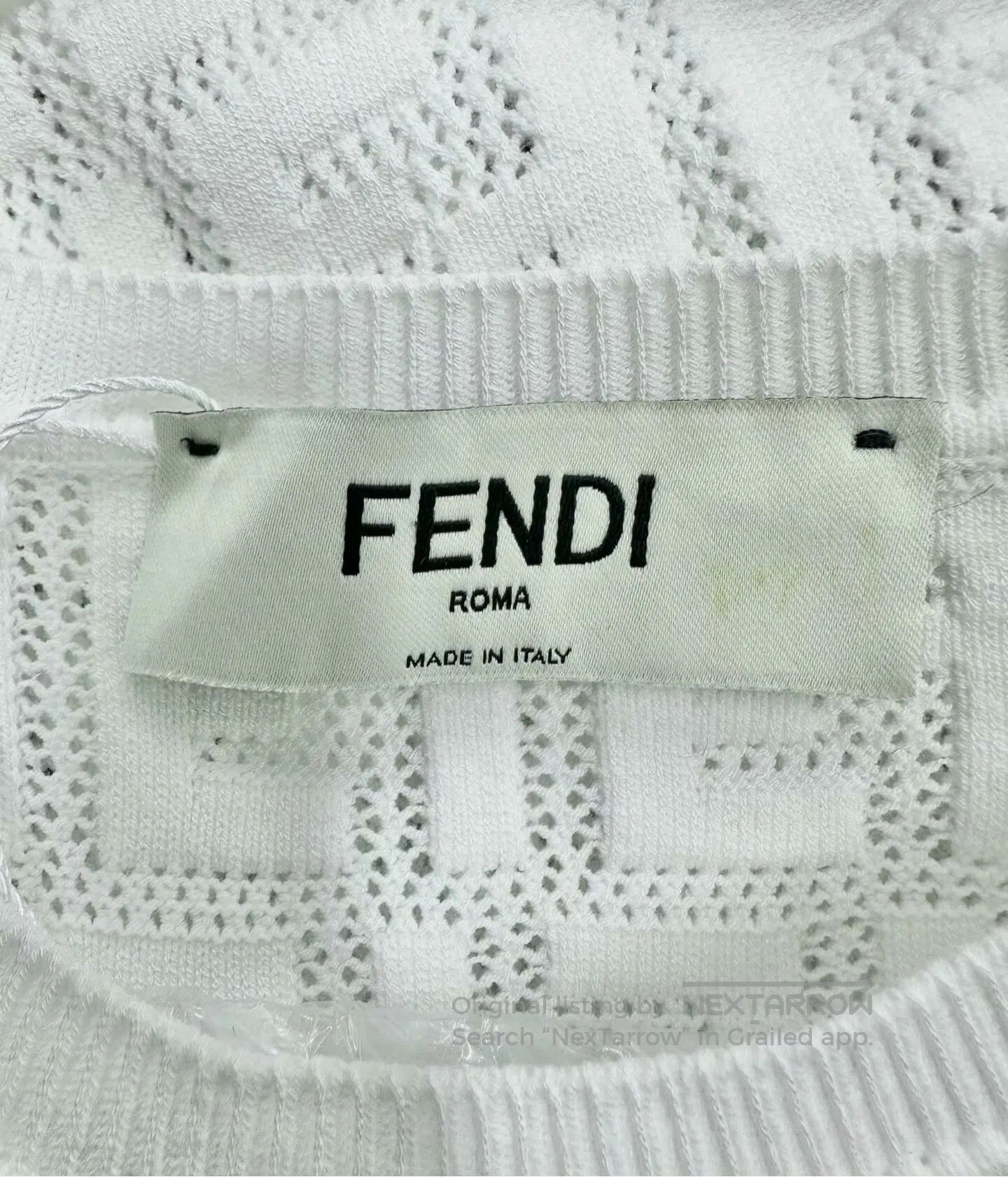Fendi FENDI White Monogram Relief Printed Logo Knitted Dress| Size XS / US 0-2 / IT 36-38 - 3 Thumbnail