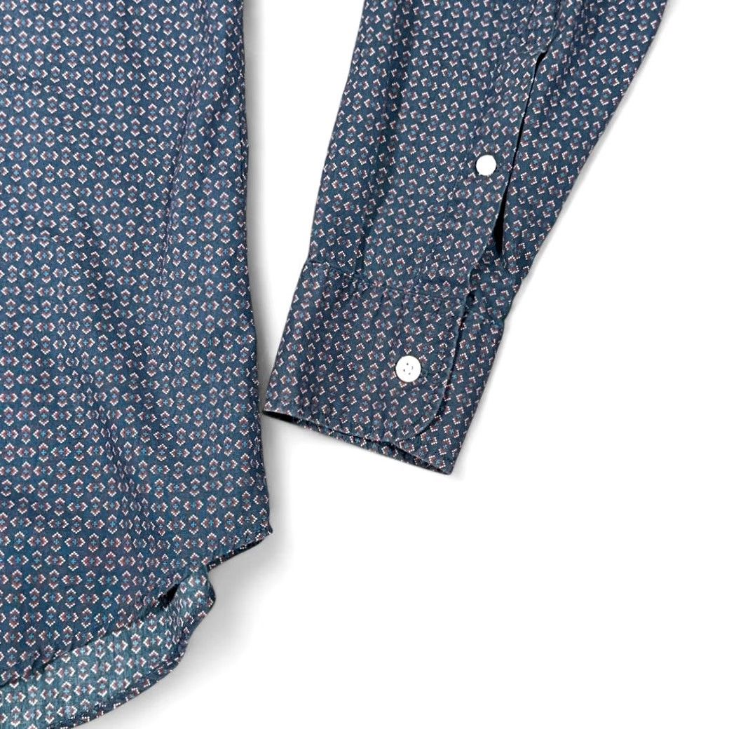 Bonobos Bonobos Shirt Blue Geometric Print Button-Down Slim Fit Adult MEDIUM Long Sleeve Size US M / EU 48-50 / 2 - 5 Thumbnail