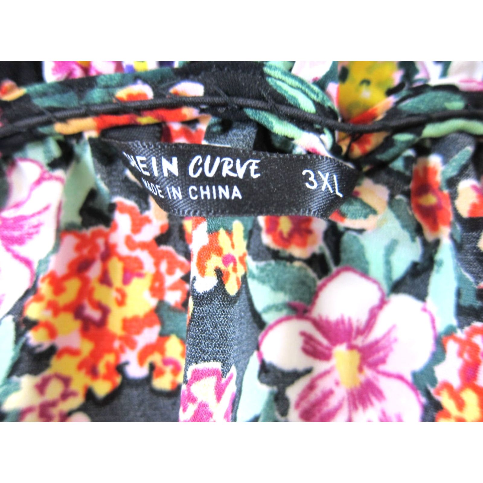Shein Shein Curve Dress Pink Green Floral Long Sleeve Button Down Midi Smock Tunic 3XL Size XXL / US 16-18 / IT 52-54 - 3 Thumbnail