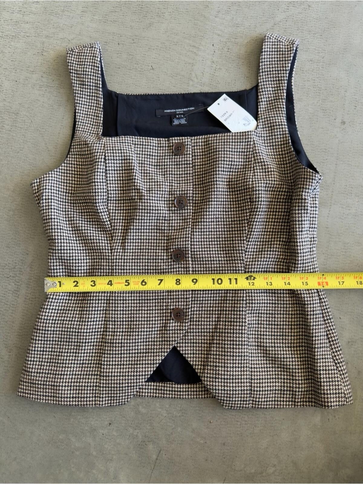 French Connection French Connection / Houndstooth Vest Top / tan brown Size L / US 10 / IT 46 - 6 Thumbnail