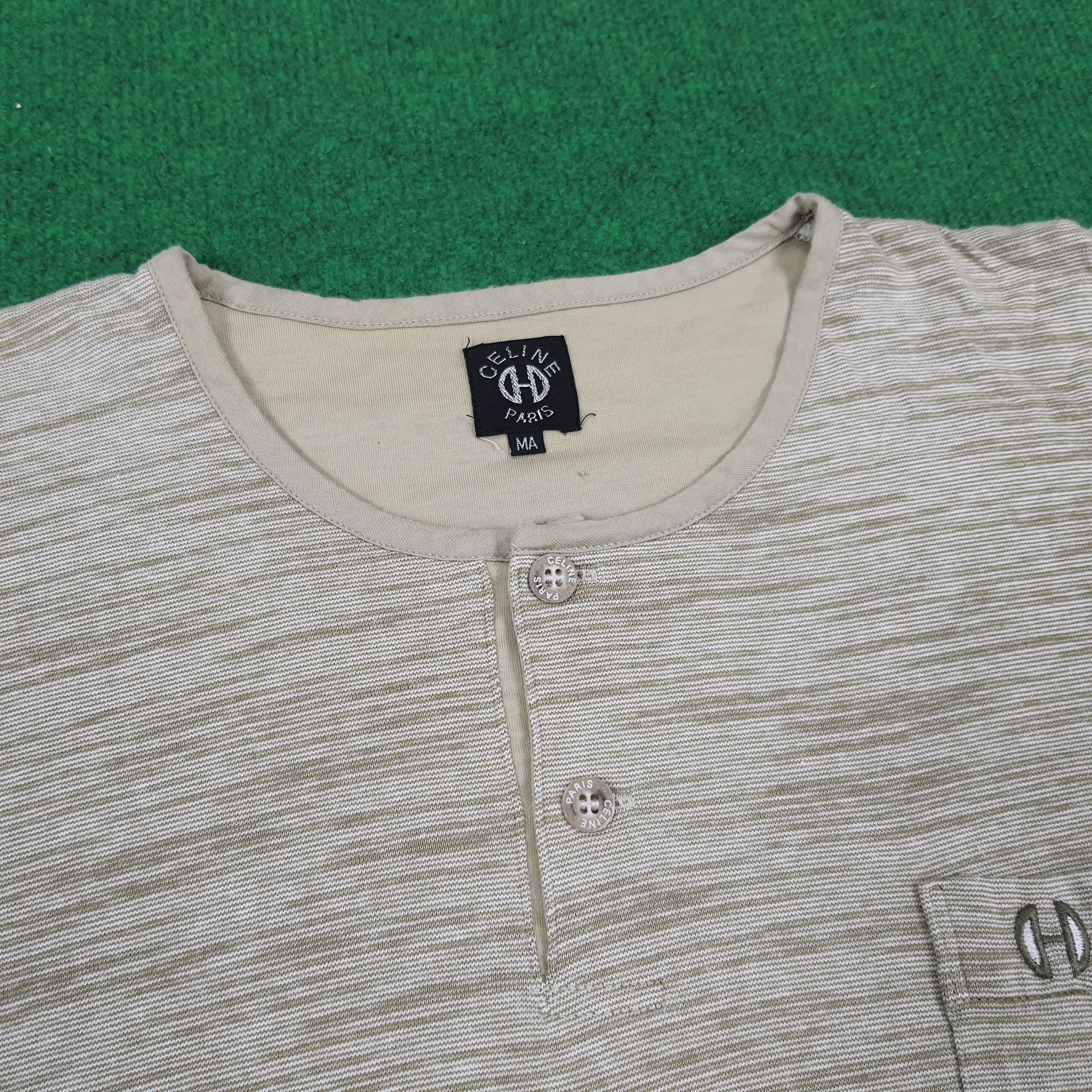 Celine Vintage Celine Paris Italian Designer Button T-shirt Size US L / EU 52-54 / 3 - 4 Thumbnail