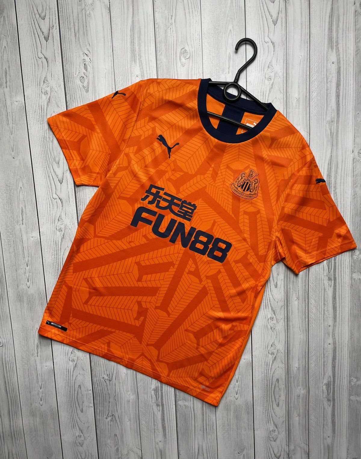 Vintage New Castle United soccer jersey orange away L