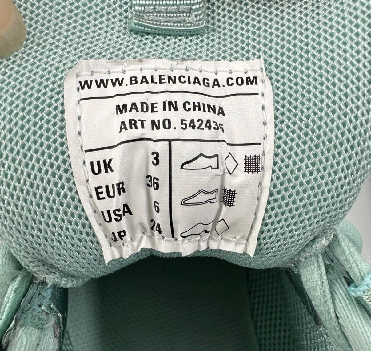 Balenciaga Balenciaga Track Mint Green Mesh Dad Sneakers K12 Size US 6 / IT 36 - 7 Thumbnail