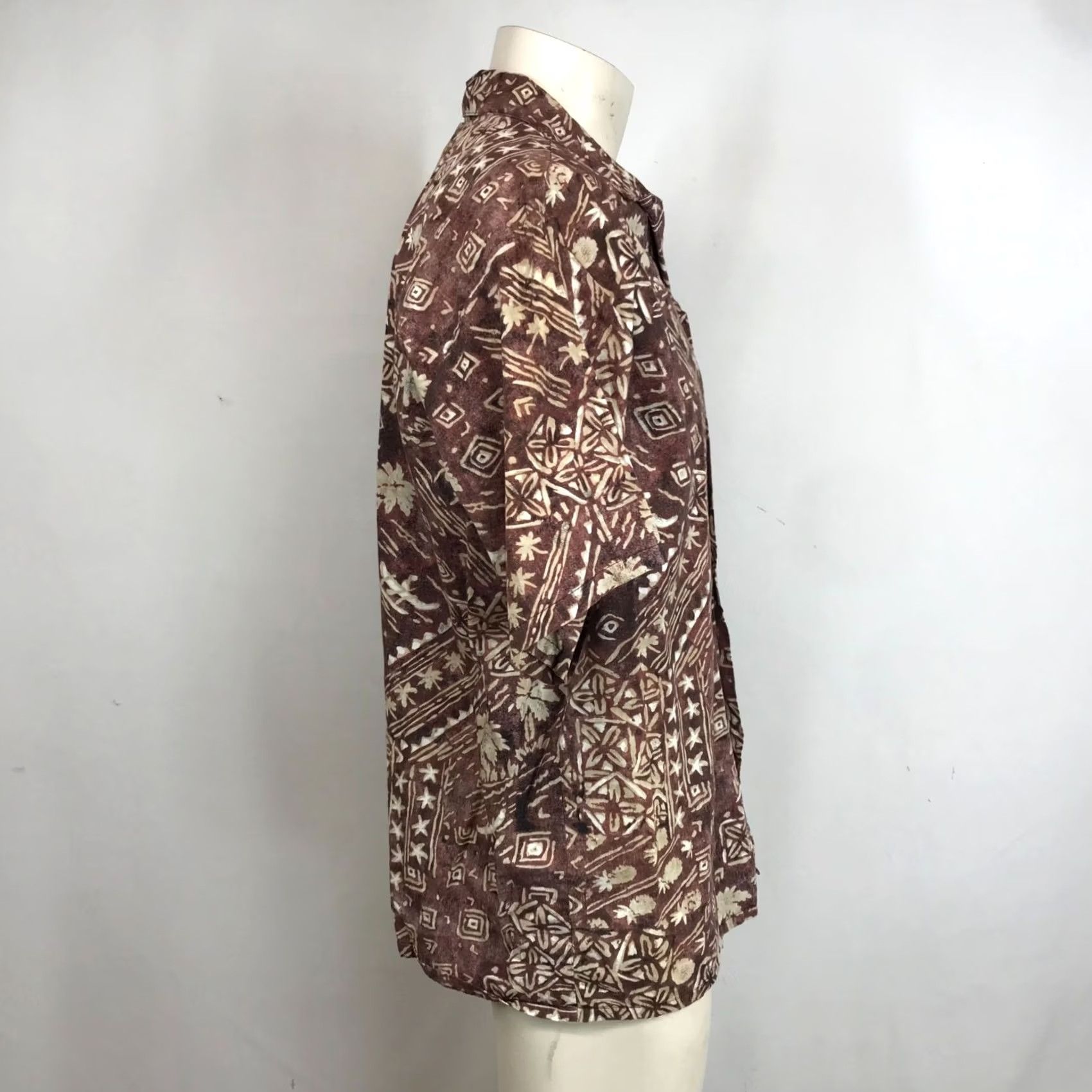 Paradise BAREFOOT IN PARADISE Men XL Brown Short Sleeve Button-Up Hawaiian Shirt Size US XL / EU 56 / 4 - 4 Thumbnail