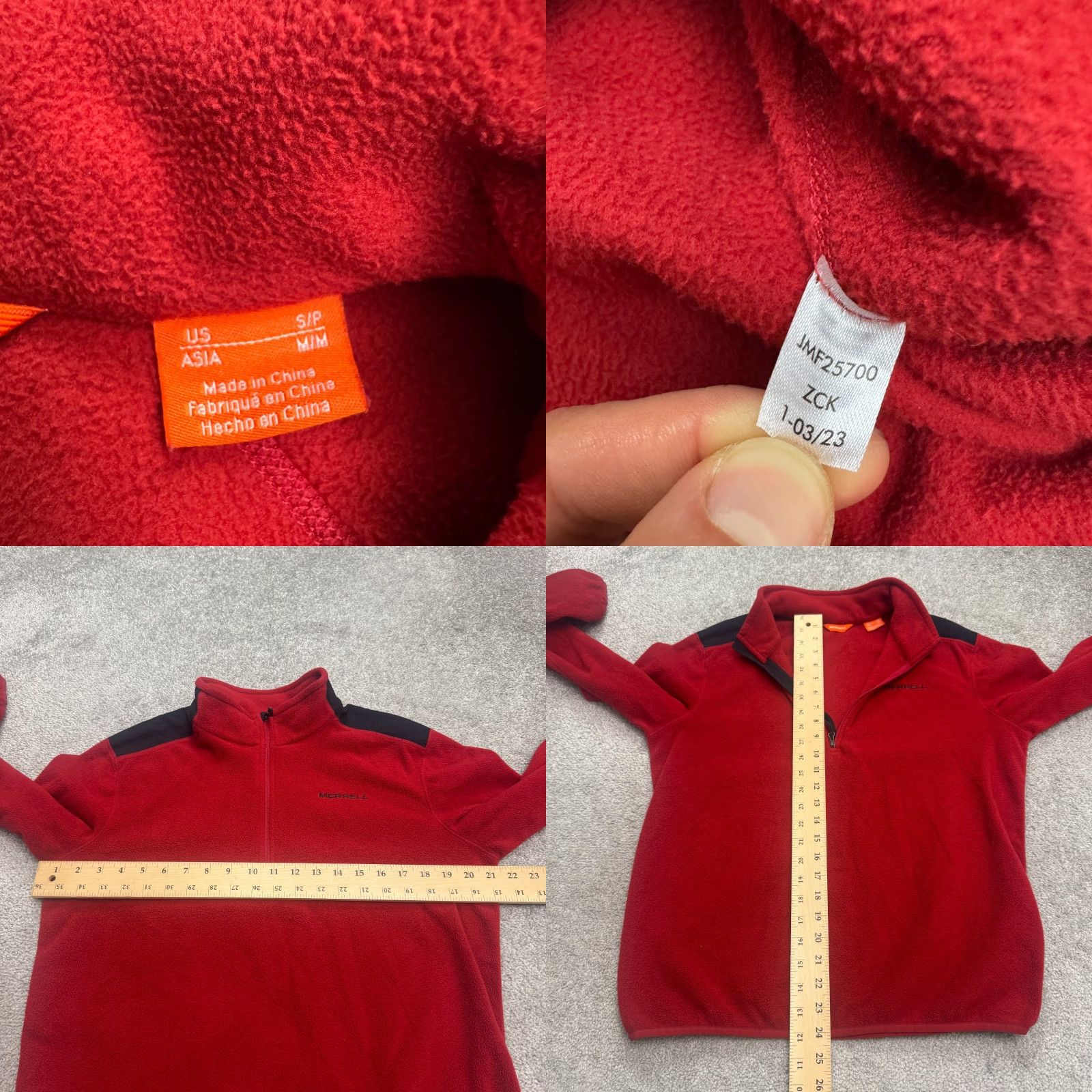 Merrell Merrell Jacket Pullover 1/4 Zip Fleece Mens S Red Outdoor Adventure Trail Casual Outdoor Mens Size US S / EU 44-46 / 1 - 8 Thumbnail