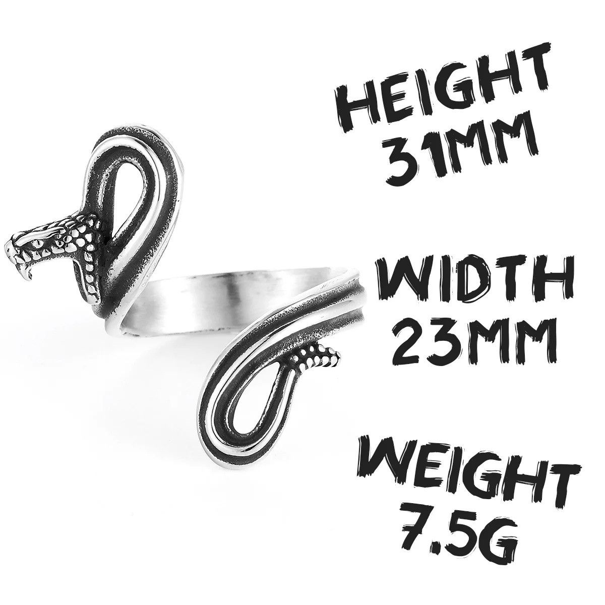 Jewelry Ferocious Snake Ring Size ONE SIZE - 6 Thumbnail