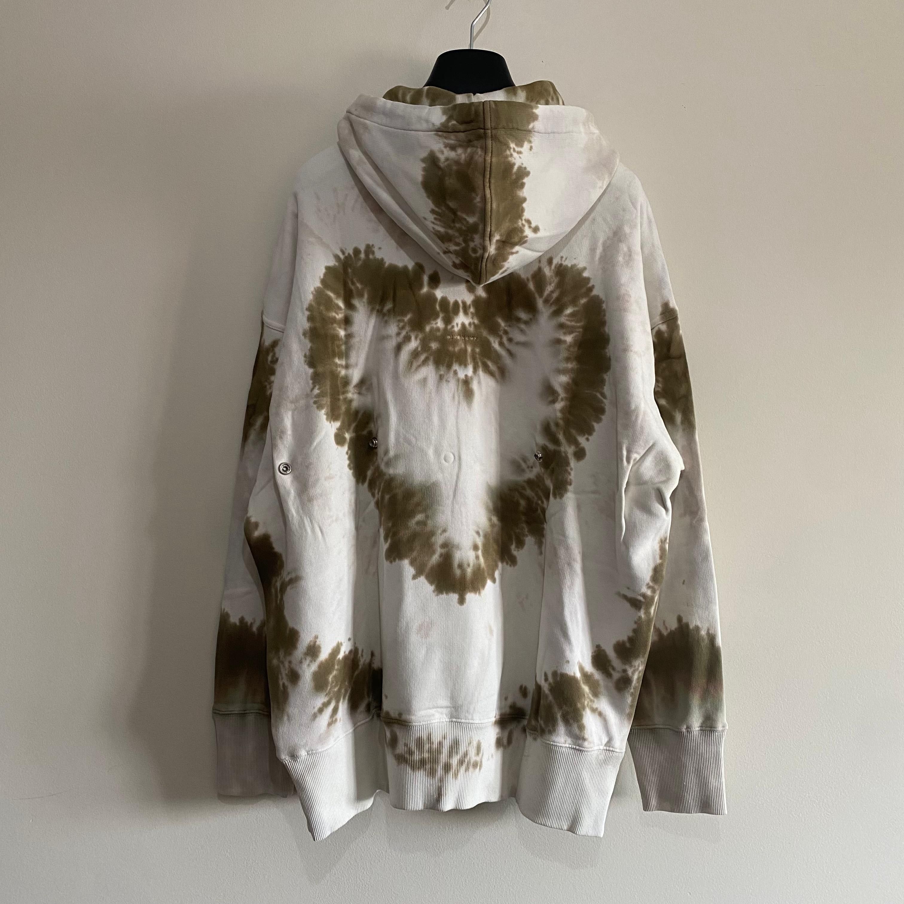 Givenchy Green Tie Dye Heart Logo Oversized Buttoned Hoodie Size M / US 6-8 / IT 42-44 - 11 Thumbnail