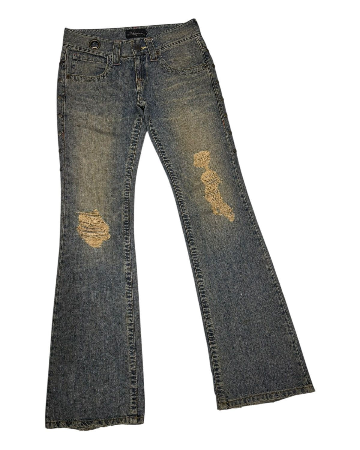 If Six Was Nine VANQUISH DISTRESSED RUSTY MUD WASH FLARE JEANS Size US 30 / EU 46 - 7 Thumbnail