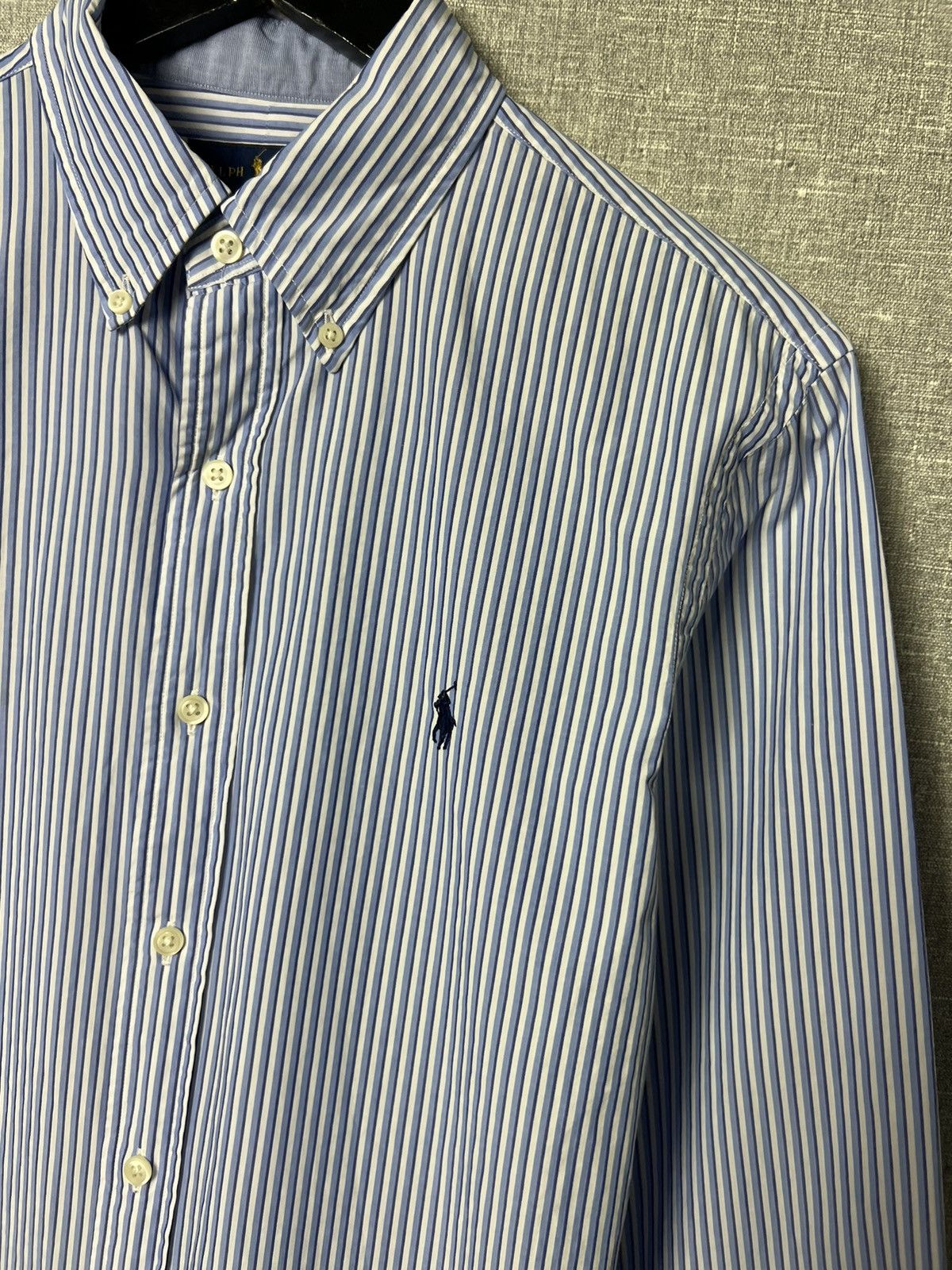 Polo Ralph Lauren Polo Ralph Lauren Slim Fit Crinkle Finish Striped Shirt Size US M / EU 48-50 / 2 - 4 Thumbnail
