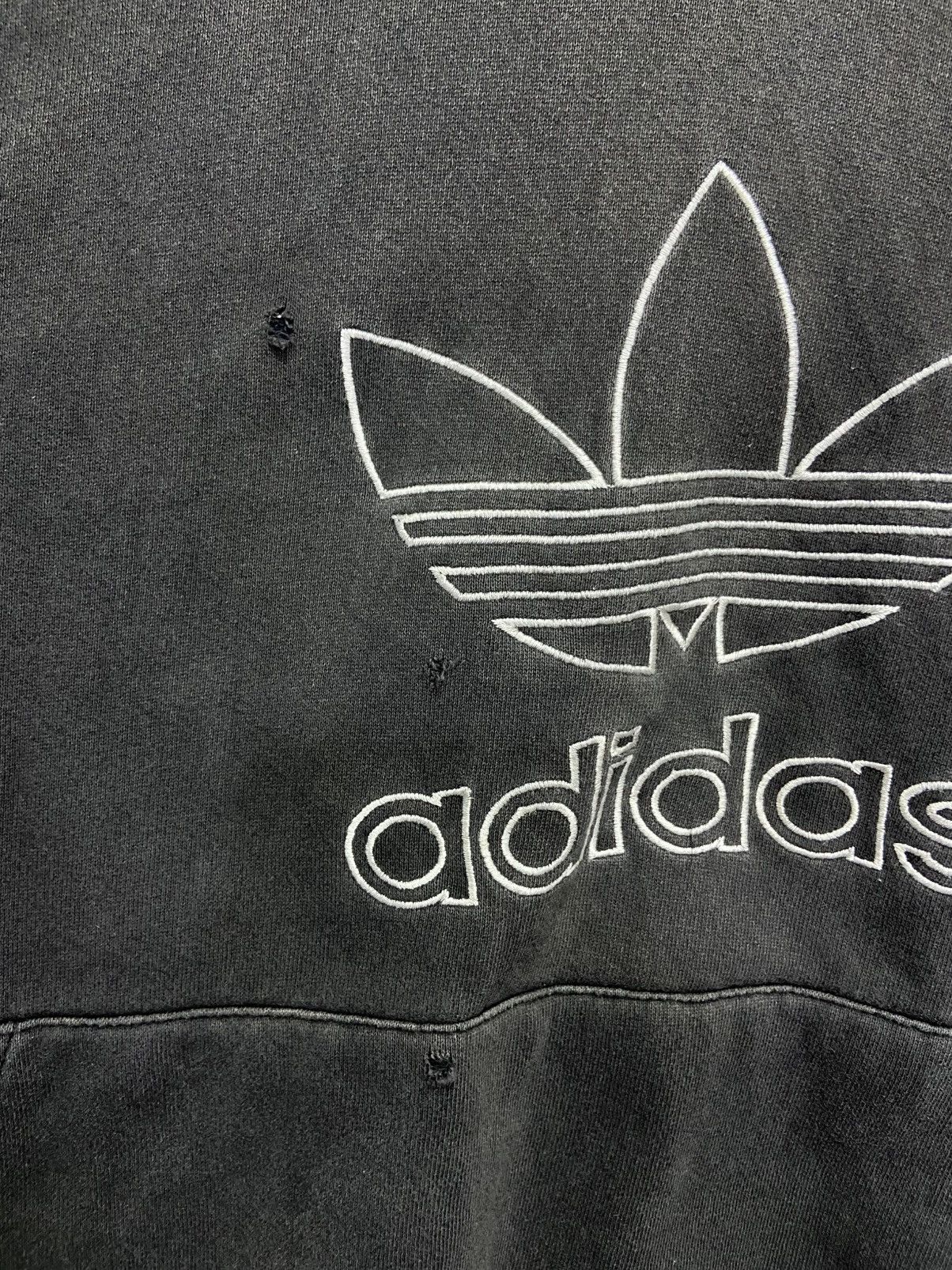 Adidas Vintage 90s Adidas Distressed Sunfaded Baggy Hoodie Size US M / EU 48-50 / 2 - 6 Thumbnail