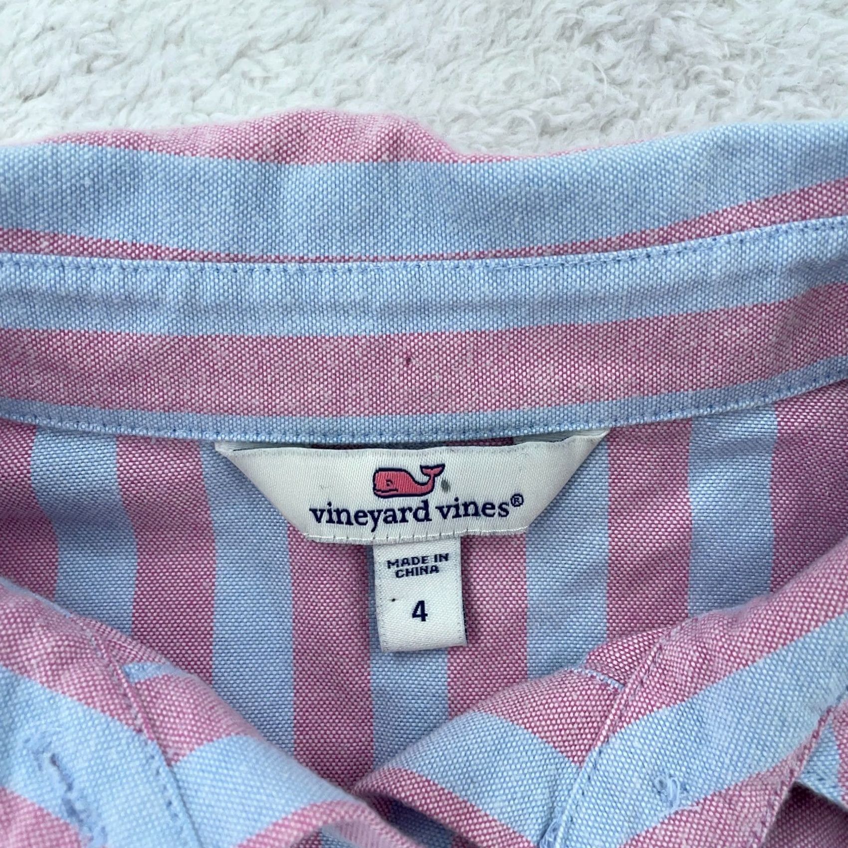 Vineyard Vines Vineyard Vines L/S Shirt Womens 4 Pink Blue Relaxed Coastside Striped Popover Shirt Womens Size S / US 4 / IT 40 - 3 Thumbnail