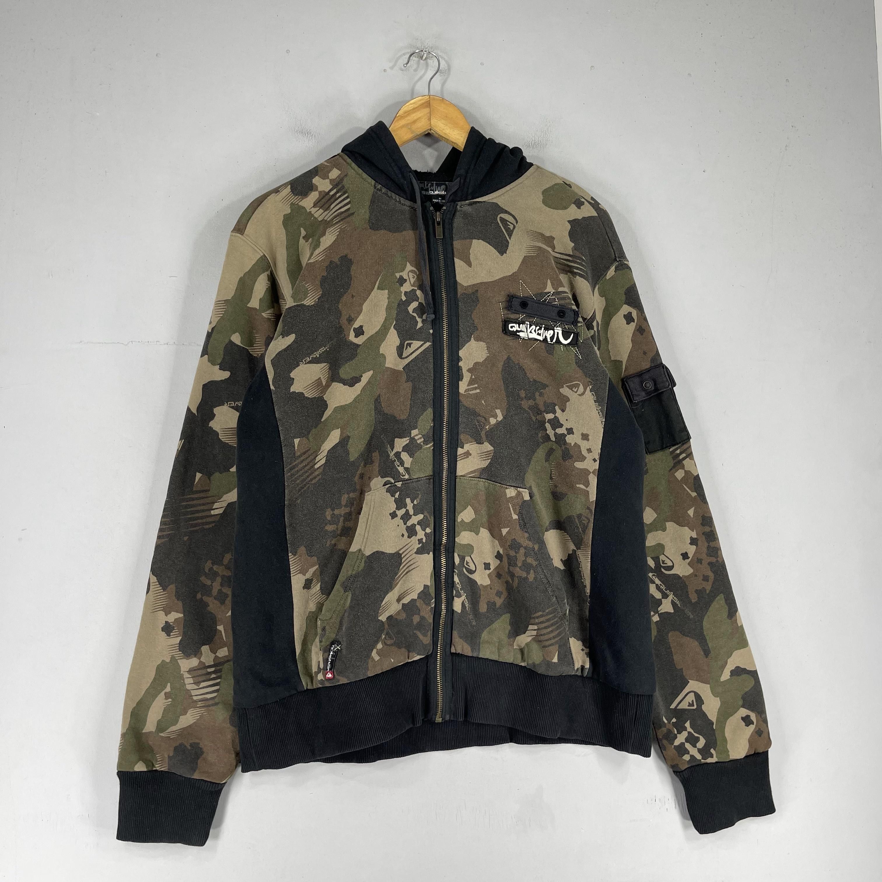 Japanese Brand × Quiksilver × Vintage Vintage QUIKSILVER Camouflage Pattern Zipper Hoodie Size US M / EU 48-50 / 2 - 4 Thumbnail