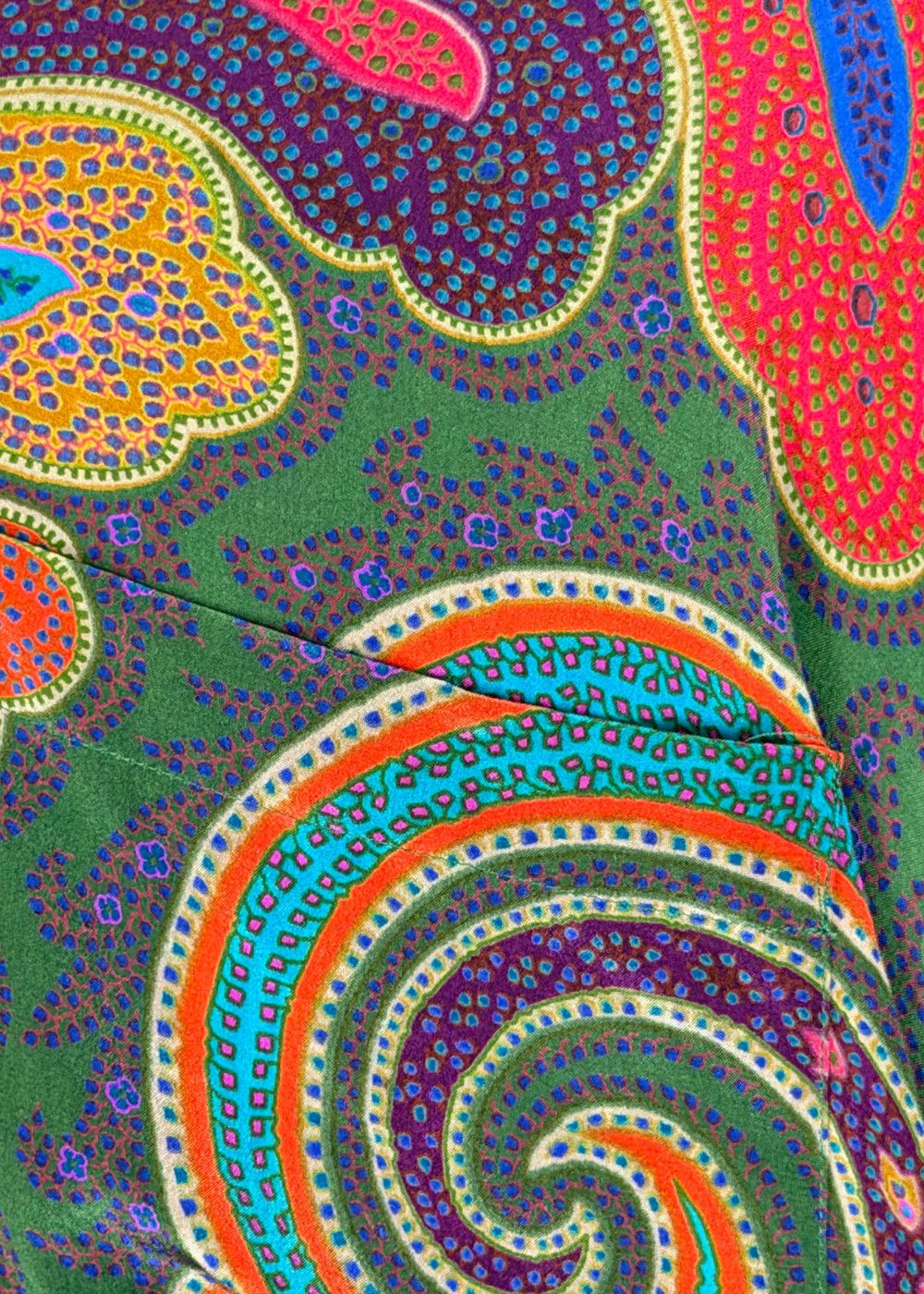 1980s Vintage RL "Purple Tag" Silk Paisley Shirt Made in HK image 9