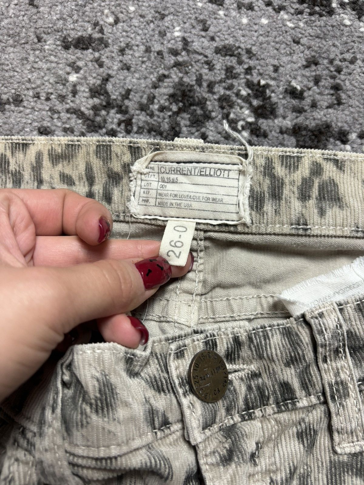 Current/Elliot × Japanese Brand × Vintage Vintage leopard print Current Elliott low waist velvet jeans Size 26" / US 2 / IT 38 - 6 Thumbnail