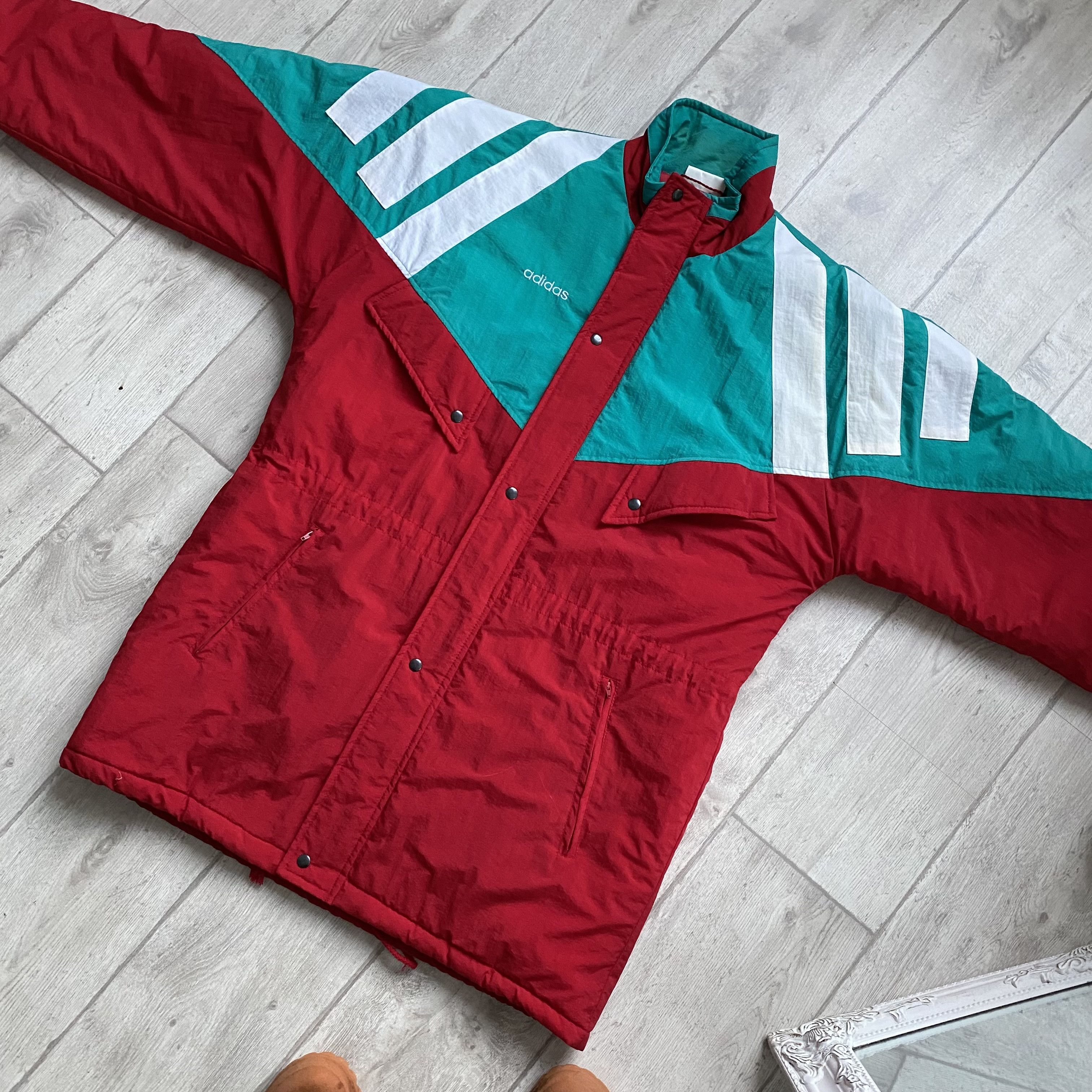 Adidas 🔥 Vintage 90s Adidas Puffer Long Jacket Winter Parka Coat Size US L / EU 52-54 / 3 - 5 Thumbnail