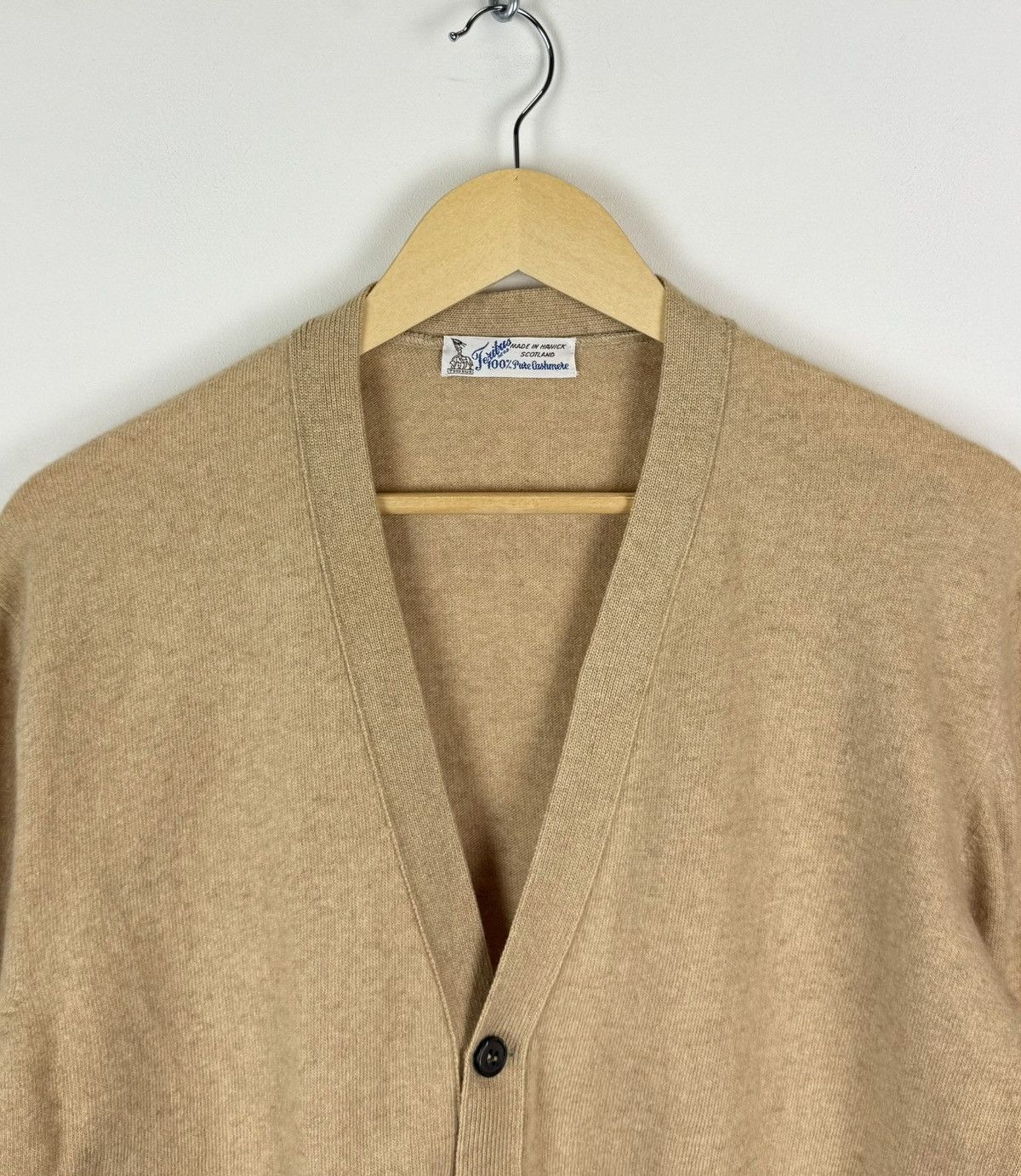 Vintage Vintage Teribus 100% Cashmere Cardigan Sweater Beige Knit Size US M / EU 48-50 / 2 - 2 Thumbnail