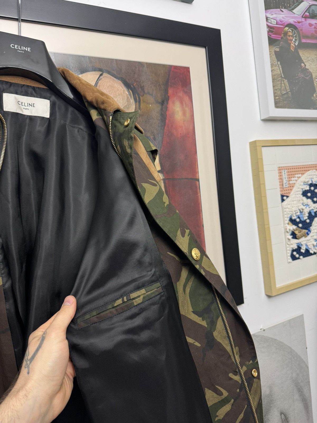 Celine Celine Hunting Camo Parka Hedi Slimane Suede Brown Gold Size US M / EU 48-50 / 2 - 8 Thumbnail