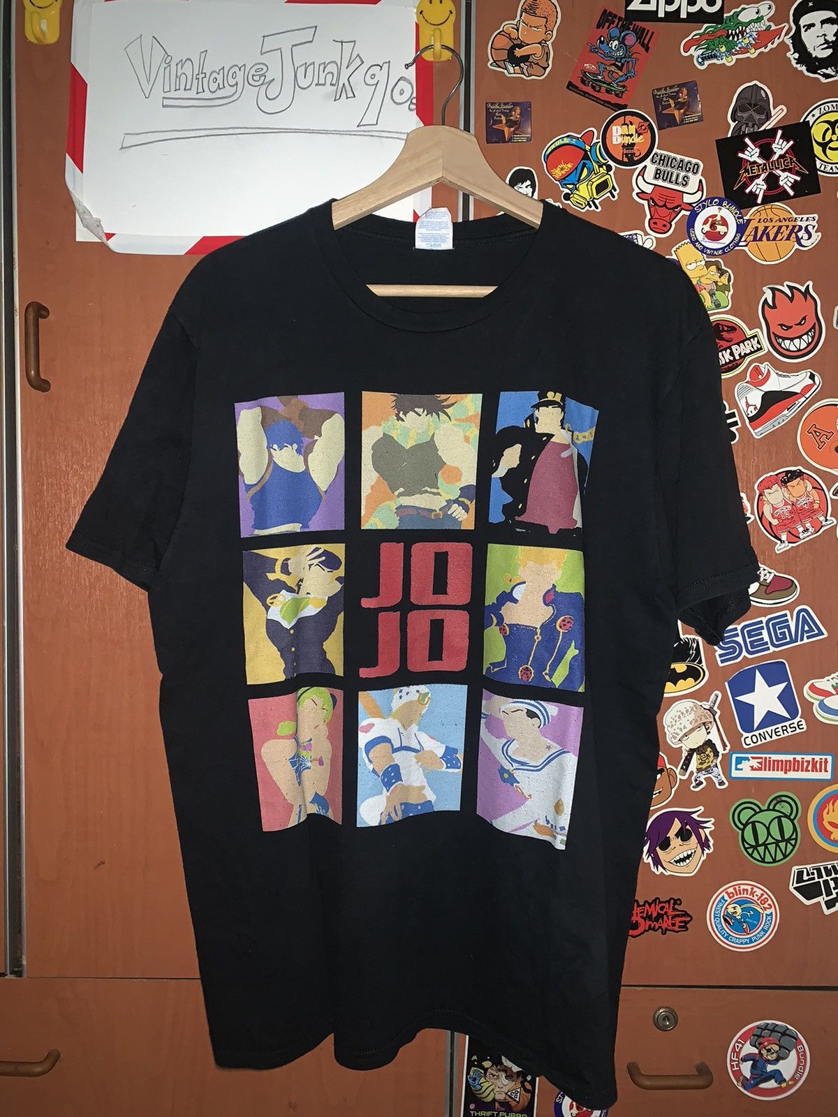 image of Cartoon Network x Vintage jojo Bizarre Adventure T-Shirt in Black, Men's (Size Medium)
