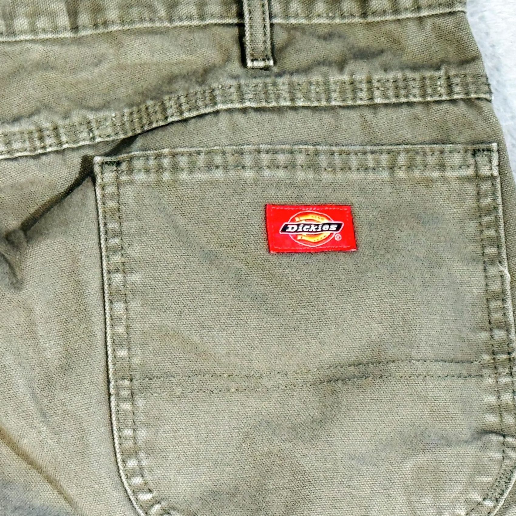 Dickies Dickies Jeans Mens 38x30 Green Canvas Relaxed Fit 5-Pocket Logo Zip Work Pants Size US 38 / EU 54 - 4 Thumbnail