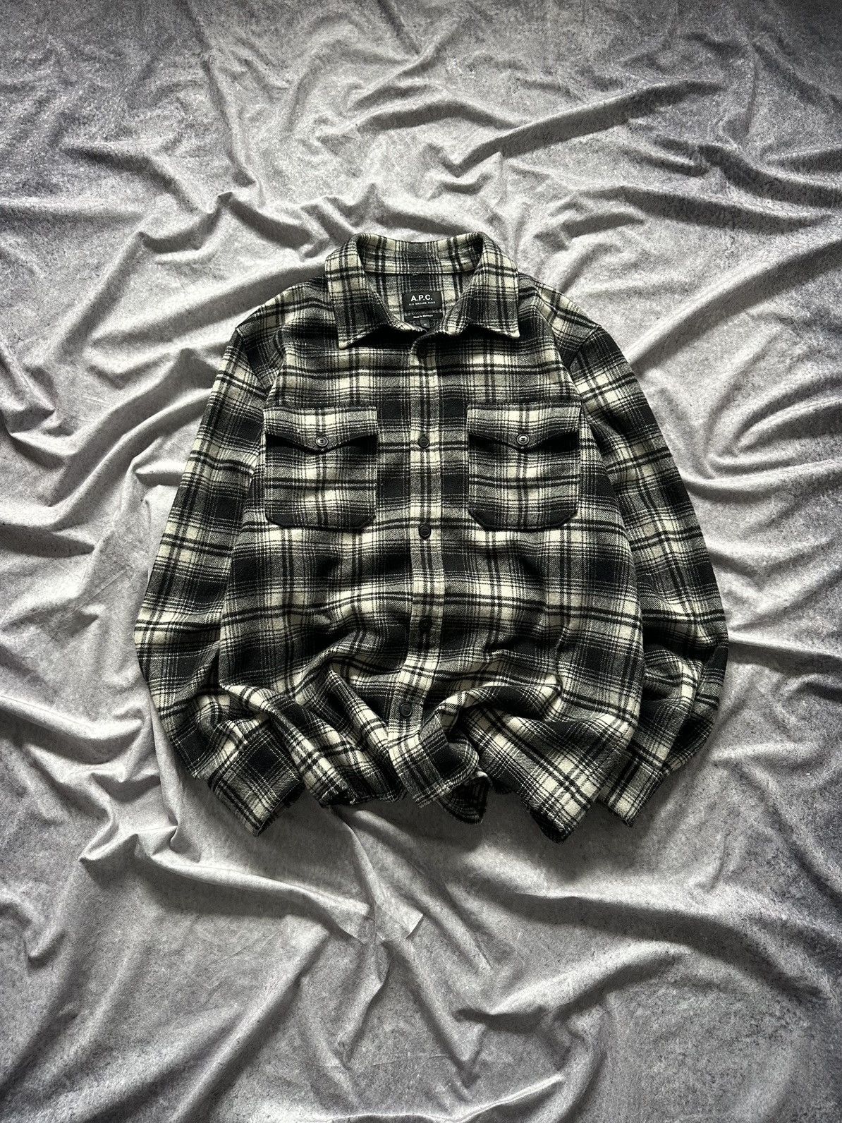 A.P.C. A.P.C. Rue Madam Paris Button-Up Flannel Black & White Size US M / EU 48-50 / 2 - 1 Thumbnail
