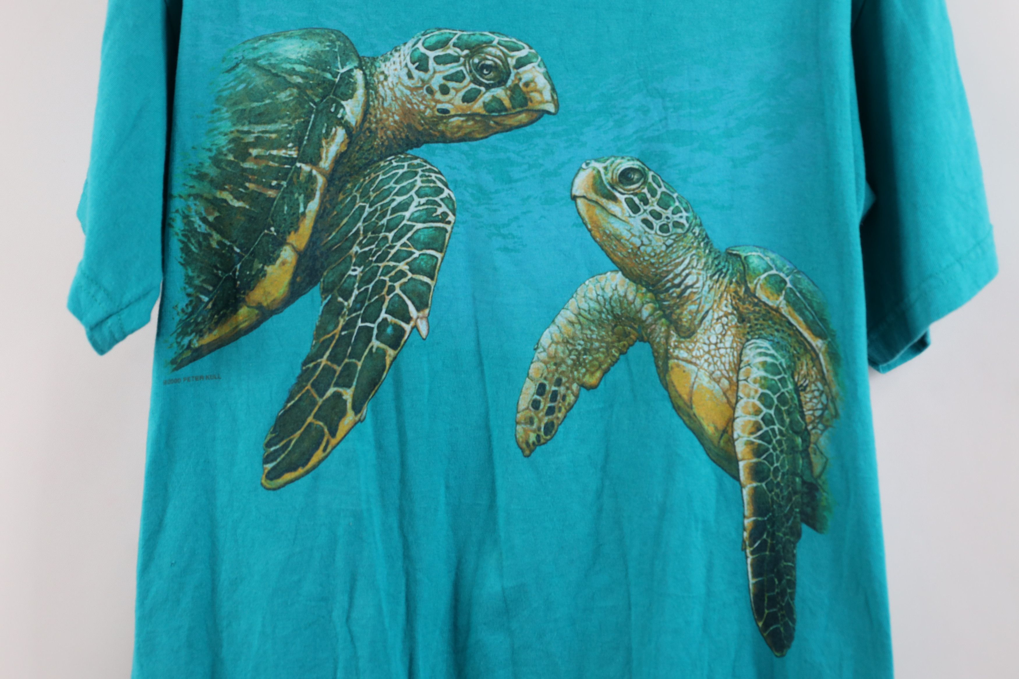 Vintage Vintage Y2K 2000 Streetwear Sea Turtle T-Shirt Blue USA Size US M / EU 48-50 / 2 - 4 Thumbnail