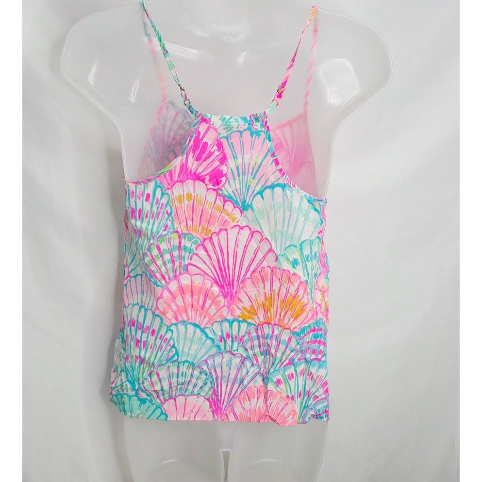 Lilly Pulitzer Lilly Pulitzer 100% Silk Oh Shello Dusk Spaghetti Strap Top Size XXS / US 00 / IT 34 - 2 Thumbnail