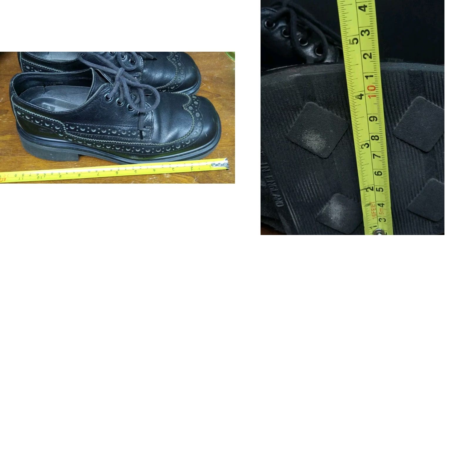Dr. Martens VINTAGE Dr. Martens Men Brogue Oxfords Black Leather Square Toe Lace Up 9 US 8 UK 90s Shoes Size US 8 / EU 41 - 9 Thumbnail