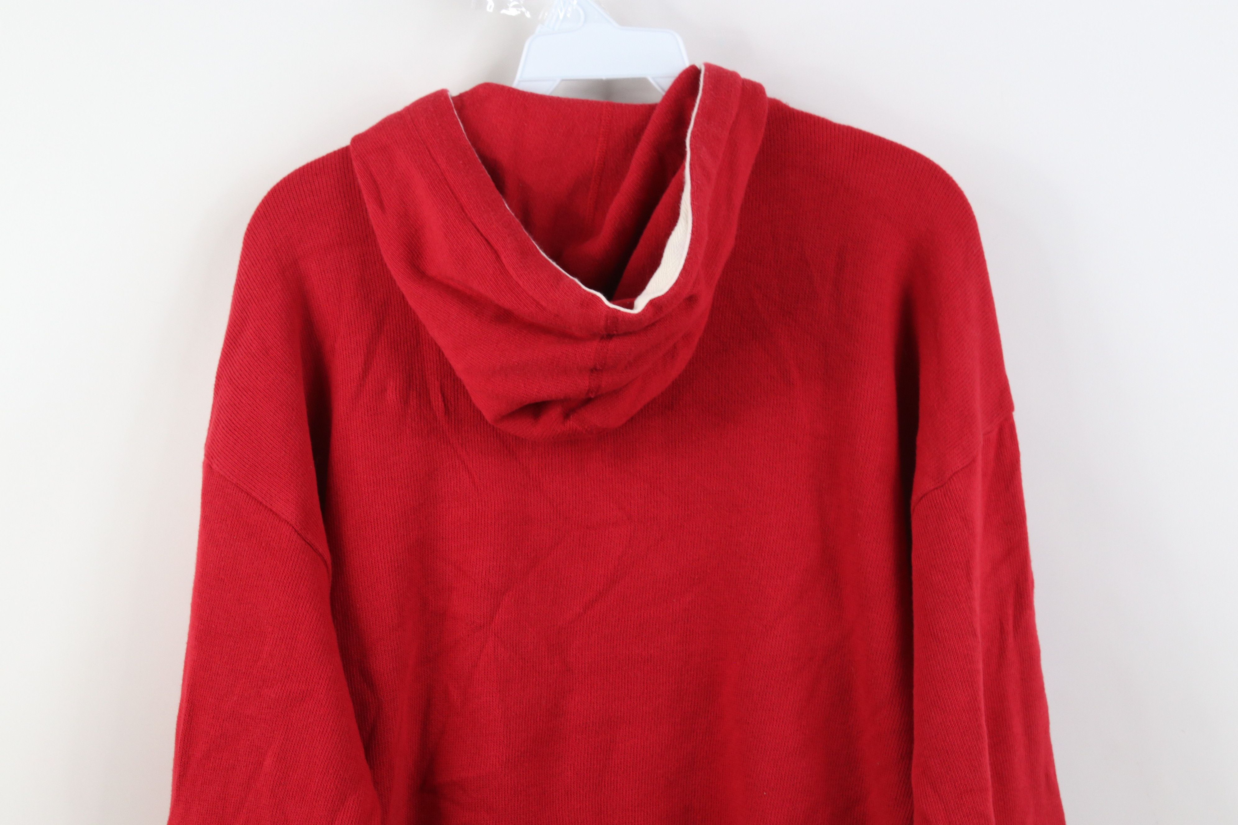 Nautica Vintage 90s Nautica Ribbed Knit Hoodie Sweater Red Cotton Size US M / EU 48-50 / 2 - 11 Thumbnail