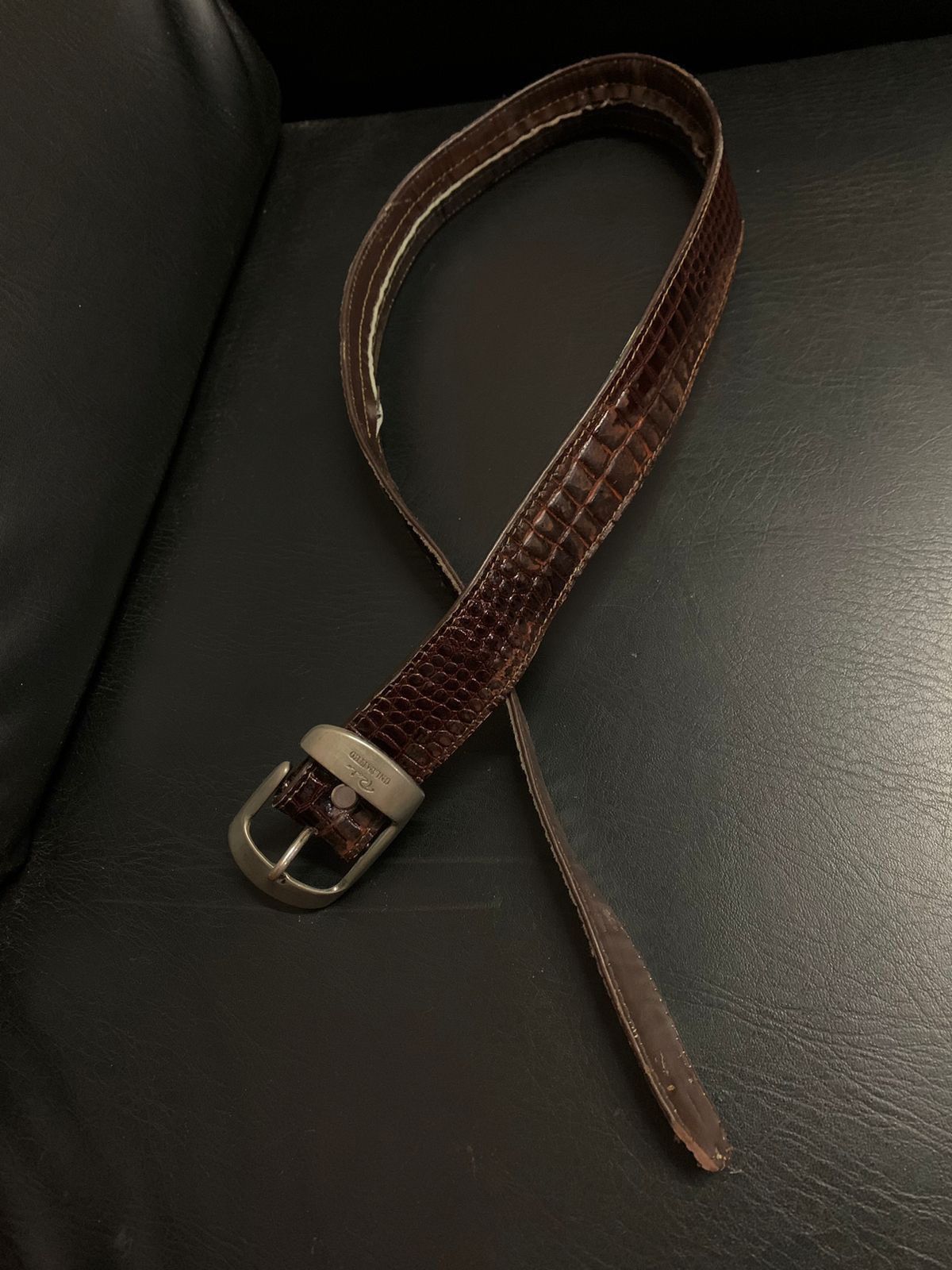 If Six Was Nine Brown aligator skin belt Size ONE SIZE - 2 Thumbnail