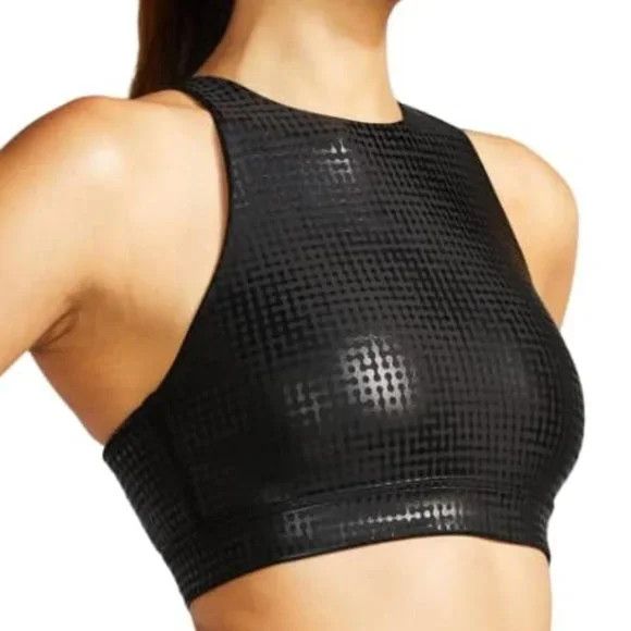 Peloton Peloton Show Up Digital Foil High Neck Sports Bra Black Top Size XS / US 0-2 / IT 36-38 - 1 Thumbnail