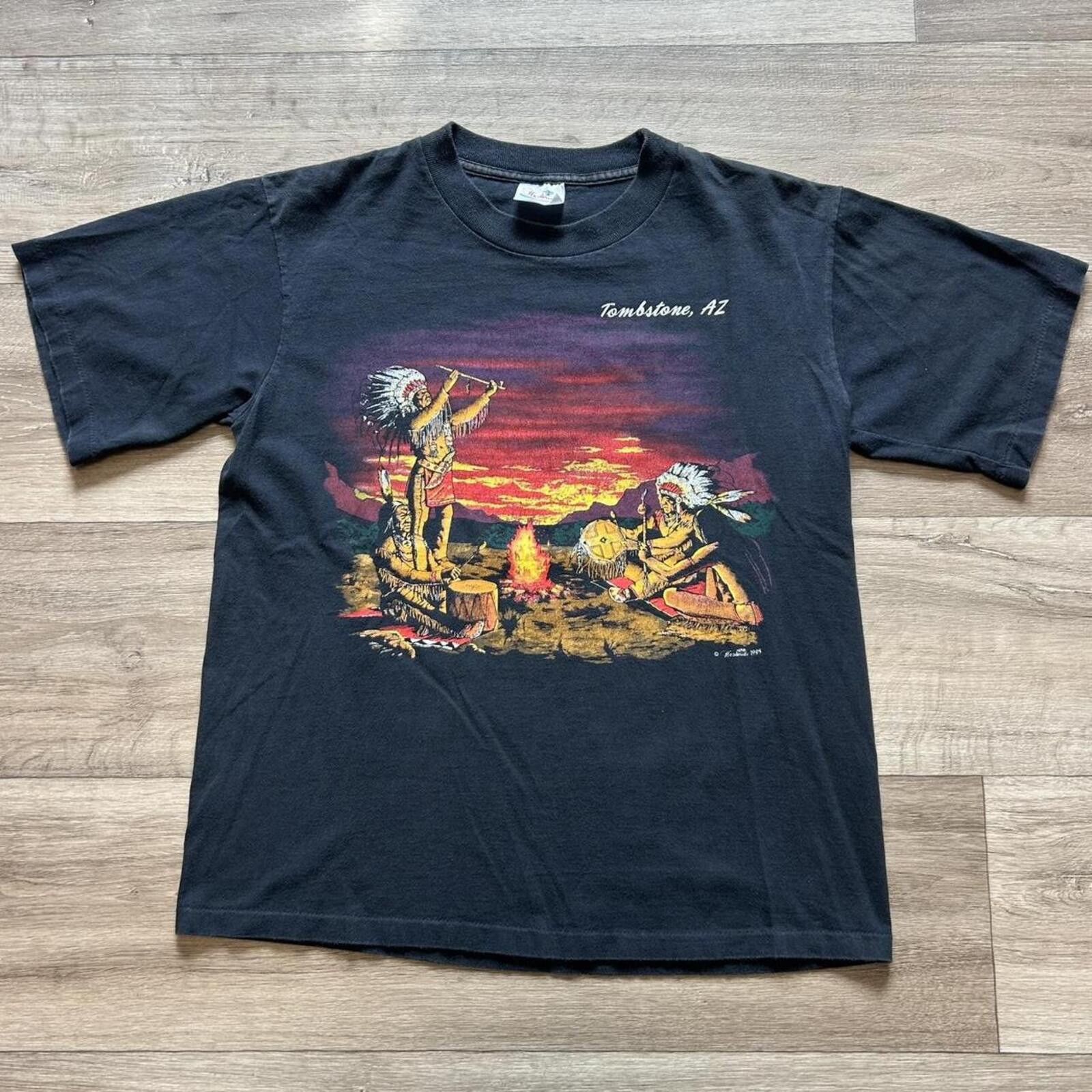 Native Vintage 90s Native American nature t shirt aop wrap around M Size US M / EU 48-50 / 2 - 1 Thumbnail