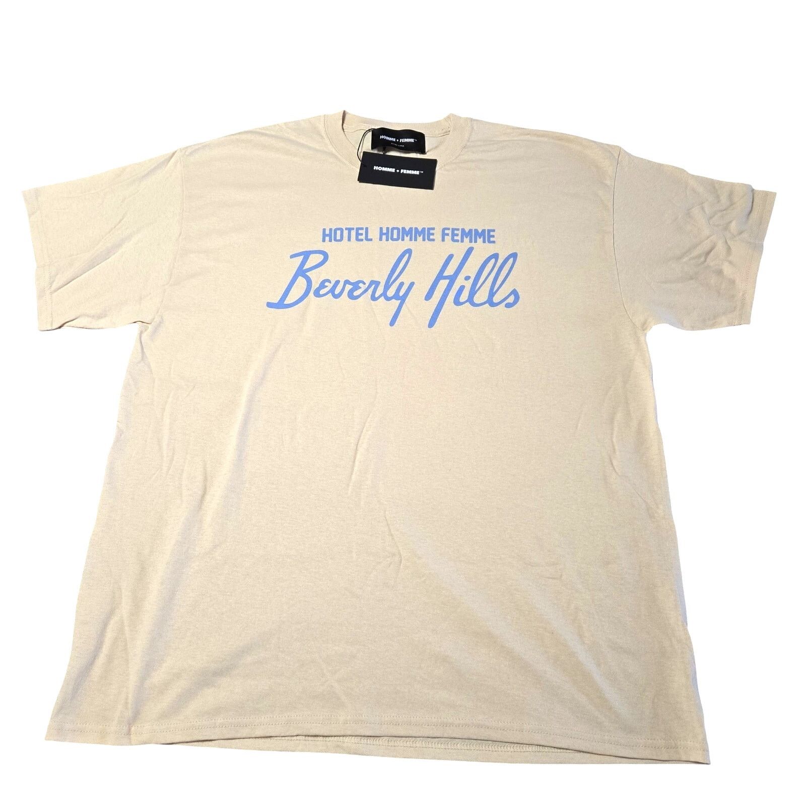 Homme + Femme La Homme Femme Oversized Sz XL Cream Hotel Beverly Hills Shirt Size US XL / EU 56 / 4 - 1 Thumbnail