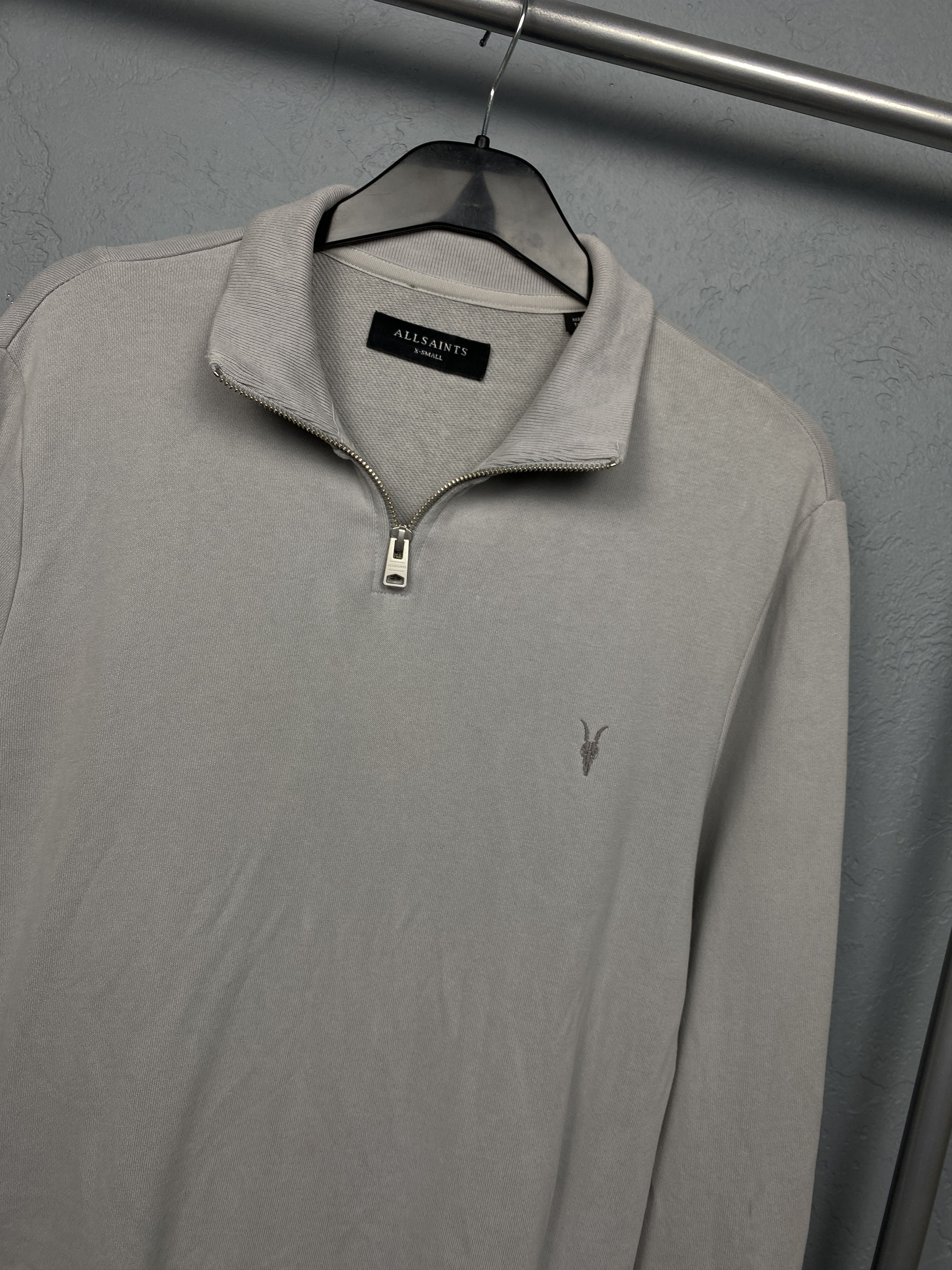 Allsaints × Vintage Allsaints Mens Quarter 1\4 Half Zip Raven Sweatshirt Size US XS / EU 42 / 0 - 2 Thumbnail