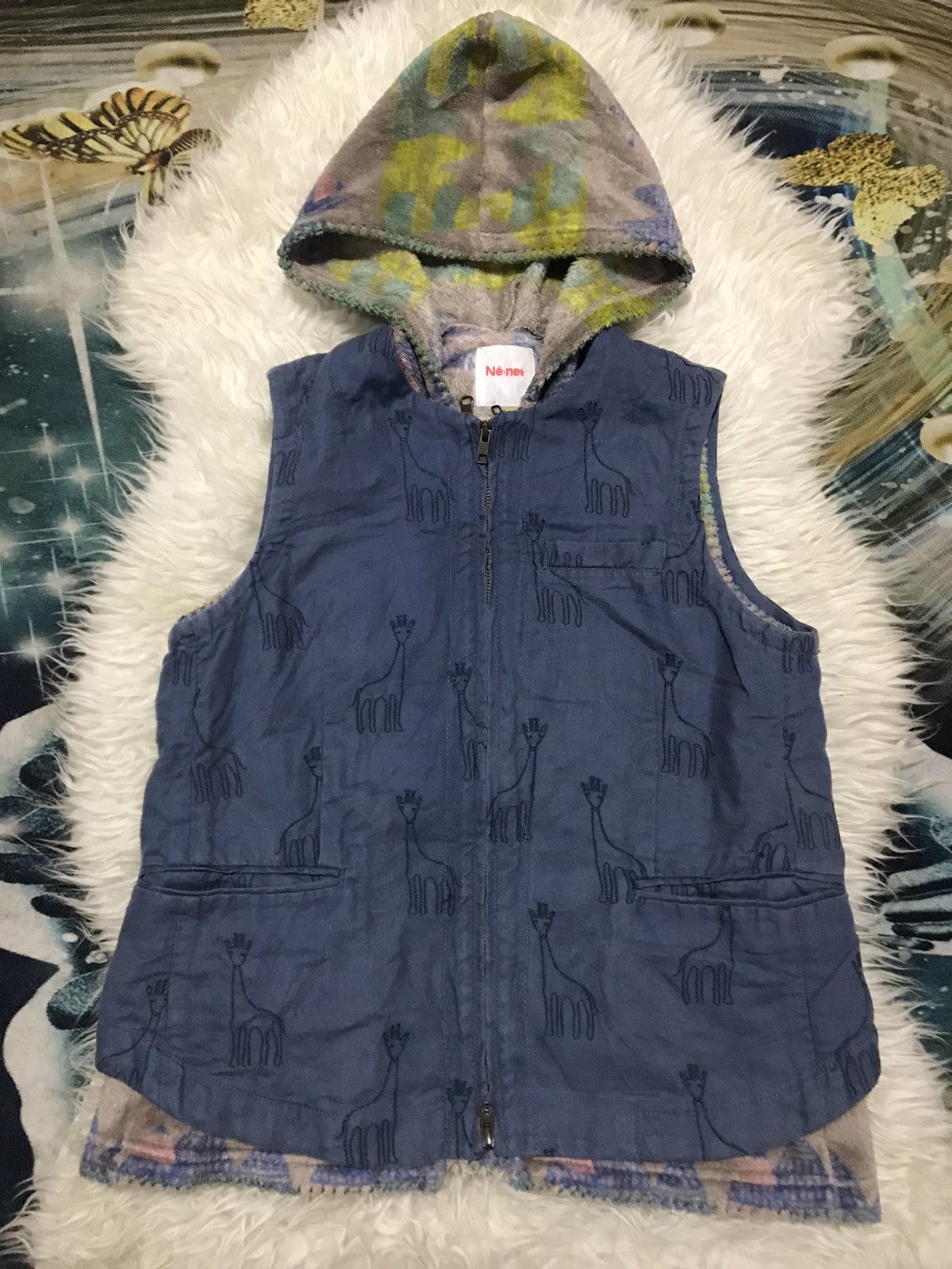 Issey Miyake × Ne-Net Ne-Net Embroidery Giraffe All Over Hoodie Two Layer Fleece Size US M / EU 48-50 / 2 - 1 Thumbnail