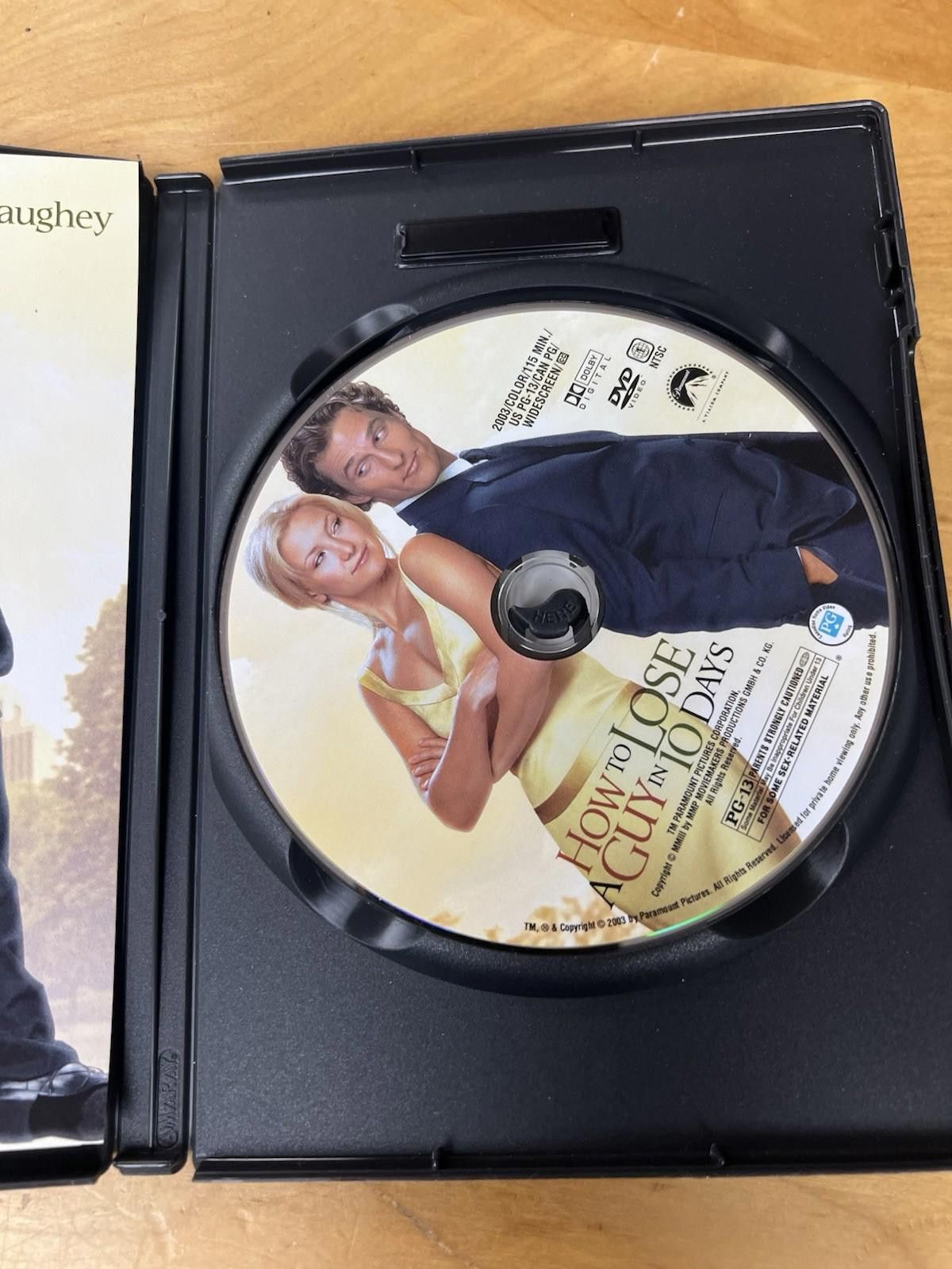 Other How to Lose a Guy in 10 Days DVD, 2003 Kate Hudson, Matthew Size ONE SIZE - 7 Thumbnail