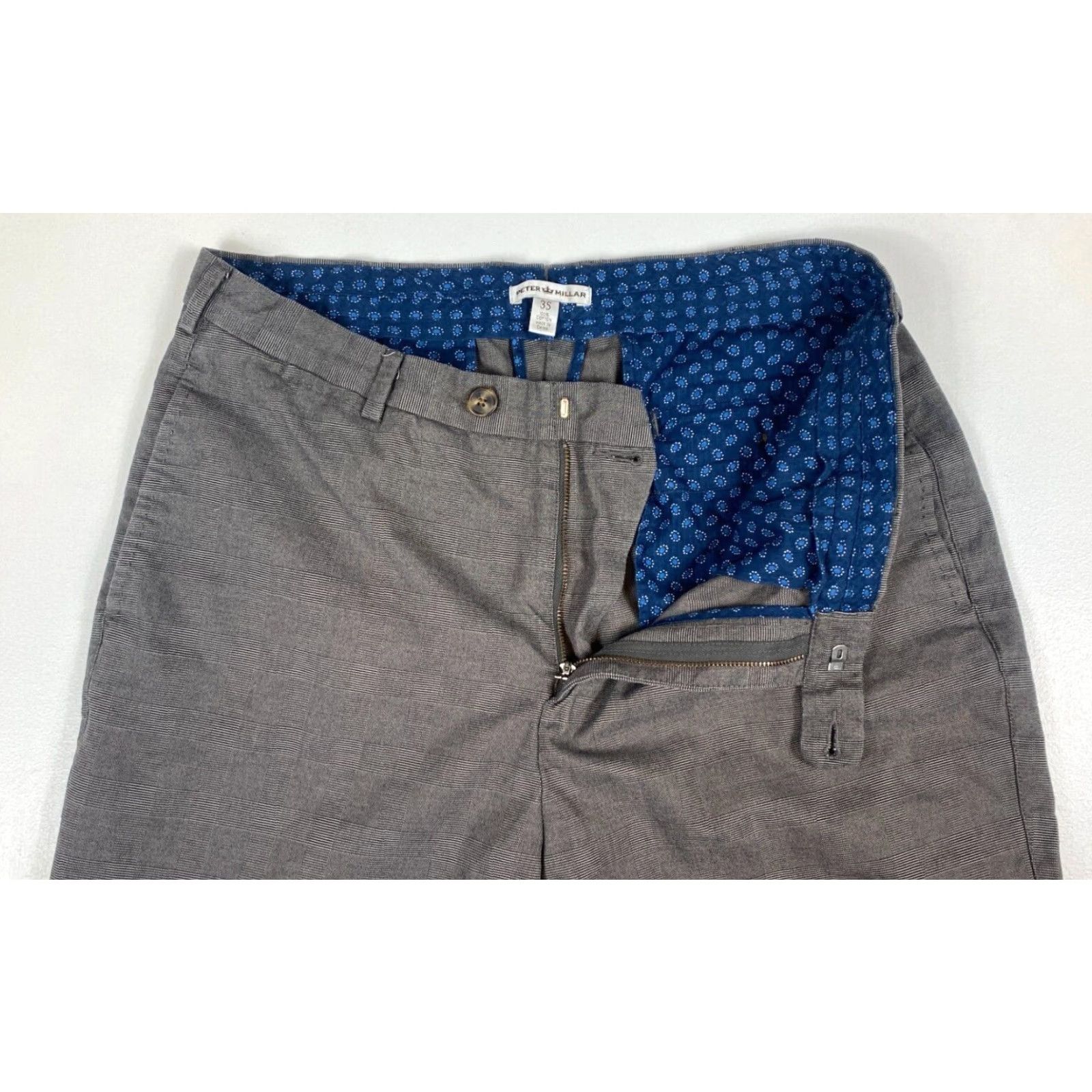 Peter Millar VINTAGE Peter Millar Men's Dress Pants Plaid Sz 35 Red Brown Cotton Flat Front Belt Loops 29 Inseam City Preppy Size US 35 - 5 Thumbnail