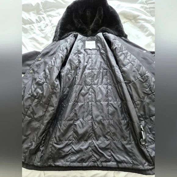 Other Larry Levine Faux Fur Trim Hooded Insulated Coat Winter Size M / US 6-8 / IT 42-44 - 9 Thumbnail