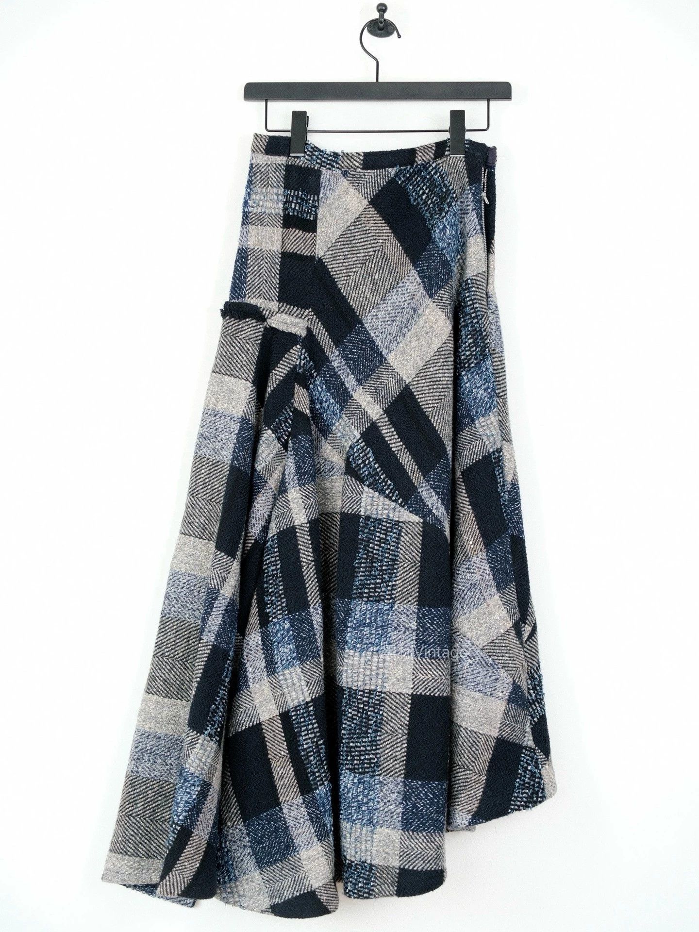 Yohji Yamamoto Yohji Yamamoto 18AW Vintage Deconstructed Check Tweed Skirt Size 26" / US 2 / IT 38 - 2 Thumbnail