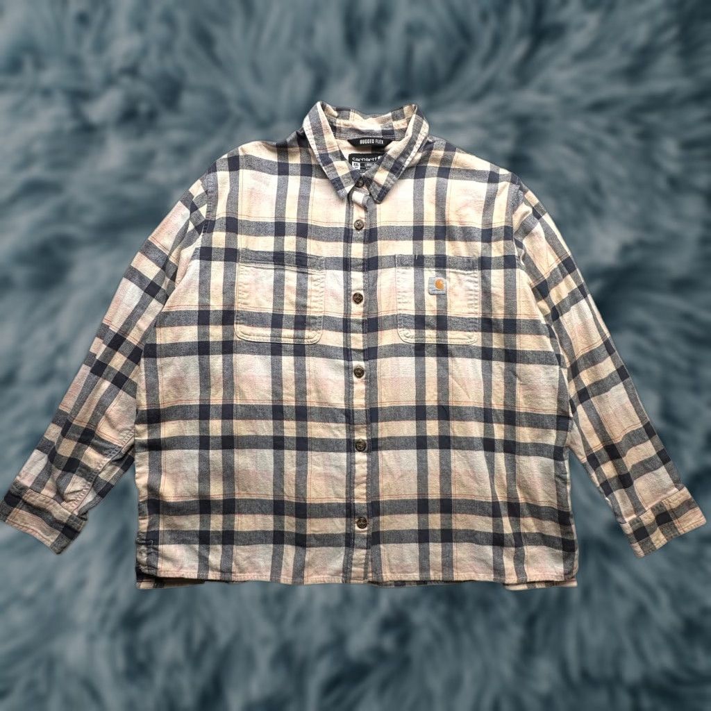 Carhartt Carhartt Rugged Flex Plaid Flannel Long Sleeve Shirt Womens XXL Pink Black Button-Up Casual Fall Winter Size XXL / US 16-18 / IT 52-54 - 1 Thumbnail