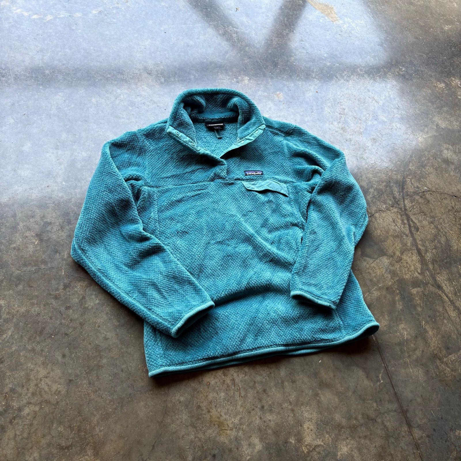 Patagonia Vintage Style Blue Teal Patagonia Sherpa Fleece Size L / US 10 / IT 46 - 2 Thumbnail