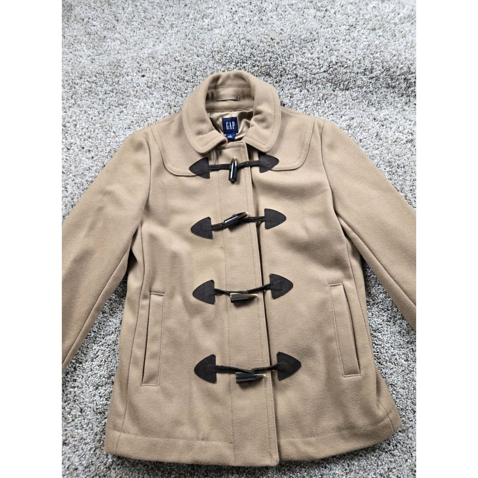 Gap Gap Coat Jacket Small Womens Brown Wool Blend Pockets Full Toggle Vintage No Size S / US 4 / IT 40 - 3 Thumbnail