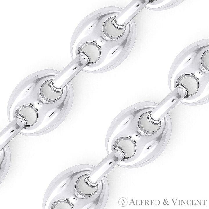 Other 3.5mm Puffed Mariner Chain Necklace in .925 Sterling Silver Size ONE SIZE - 2 Thumbnail